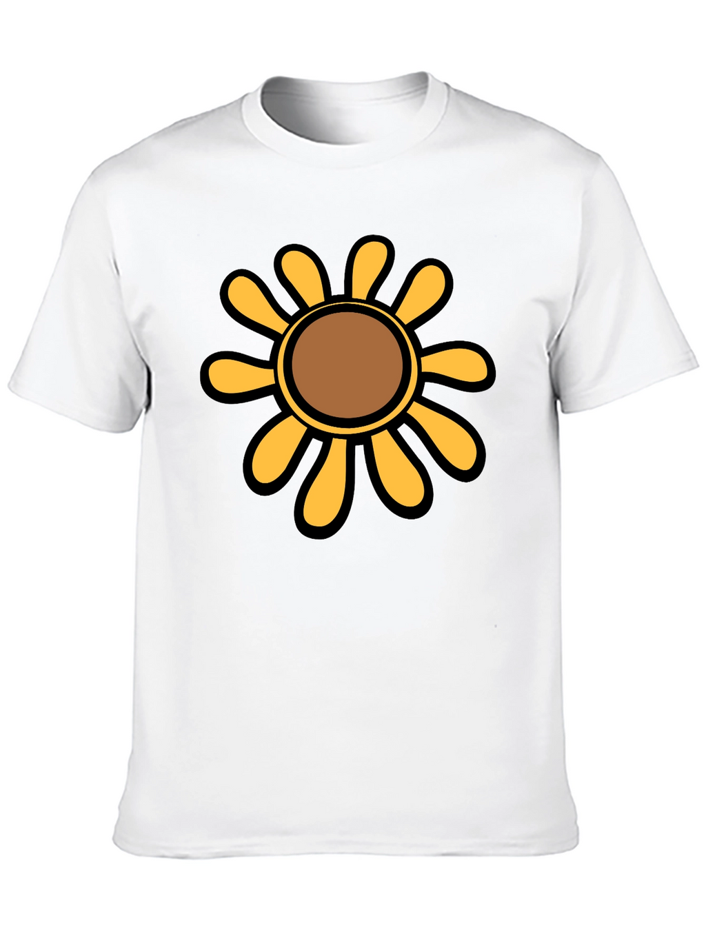 Retro Flower Graphic T-Shirt - Black