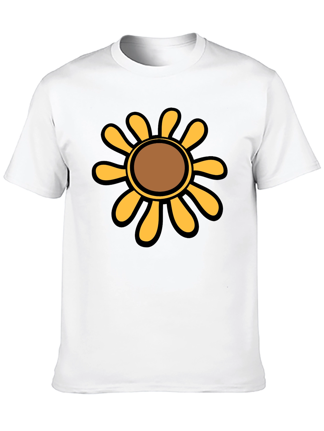 Retro Flower Graphic T-Shirt - Black