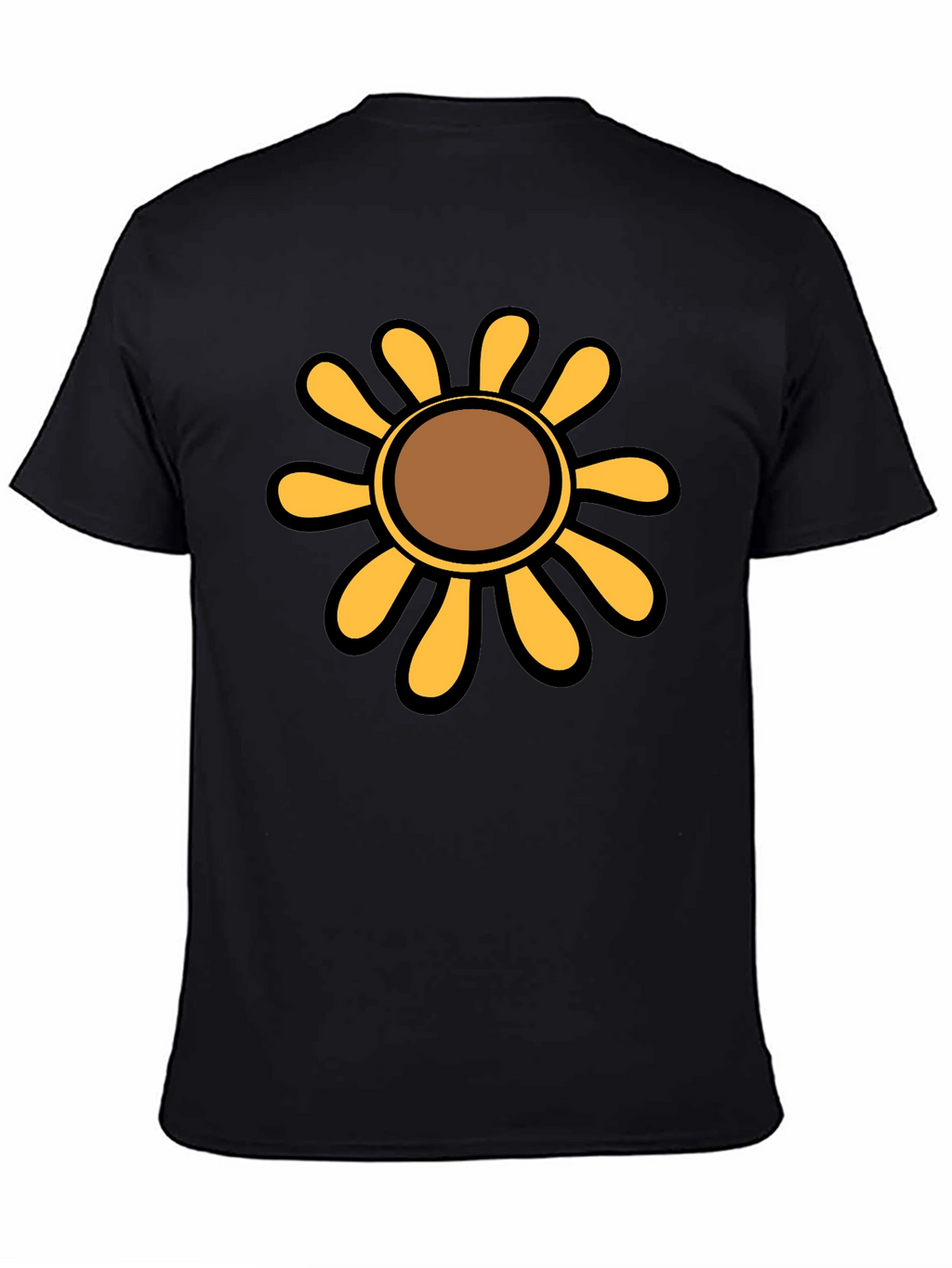 Retro Flower Graphic T-Shirt - Black