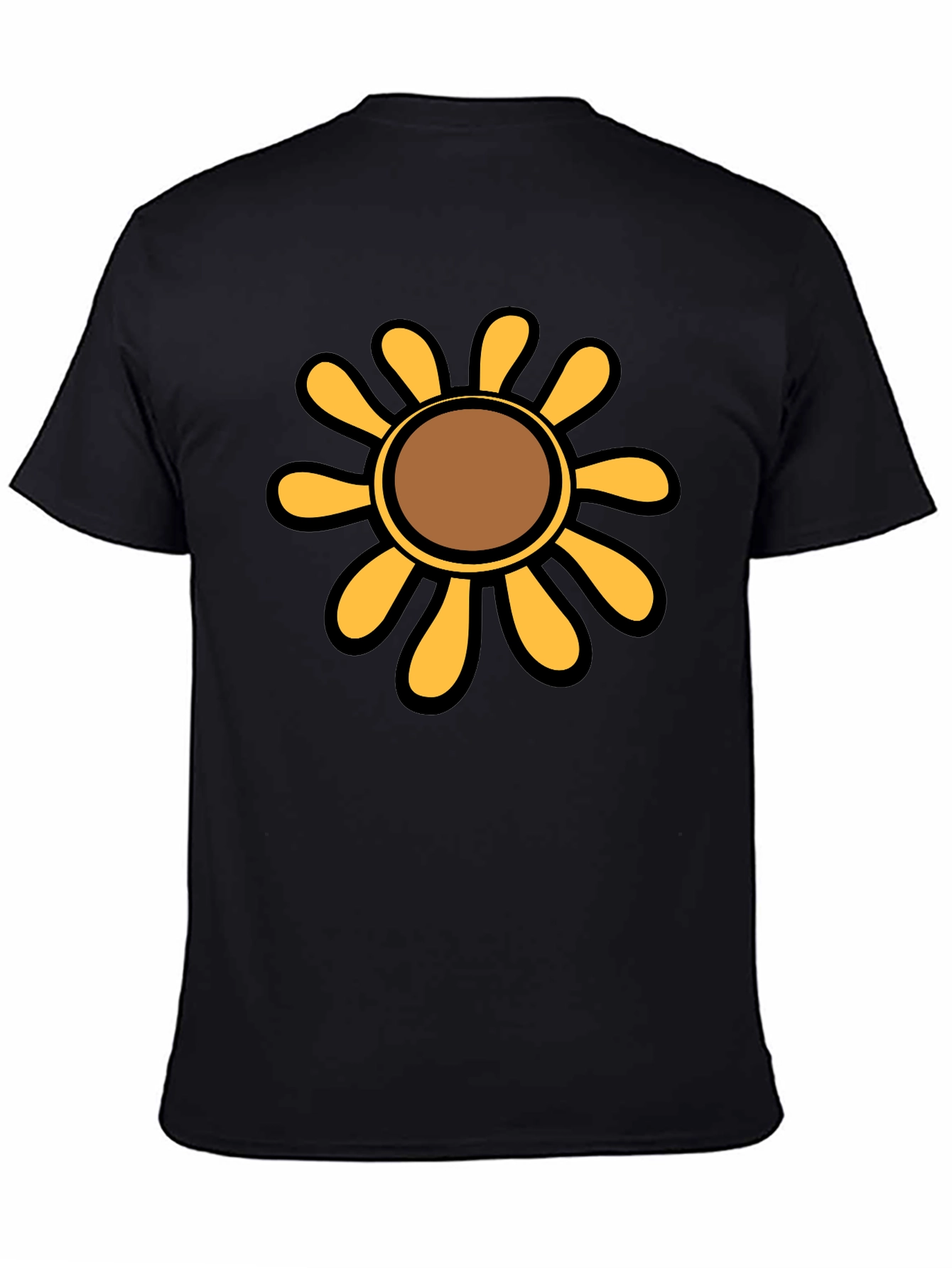 Retro Flower Graphic T-Shirt - Black
