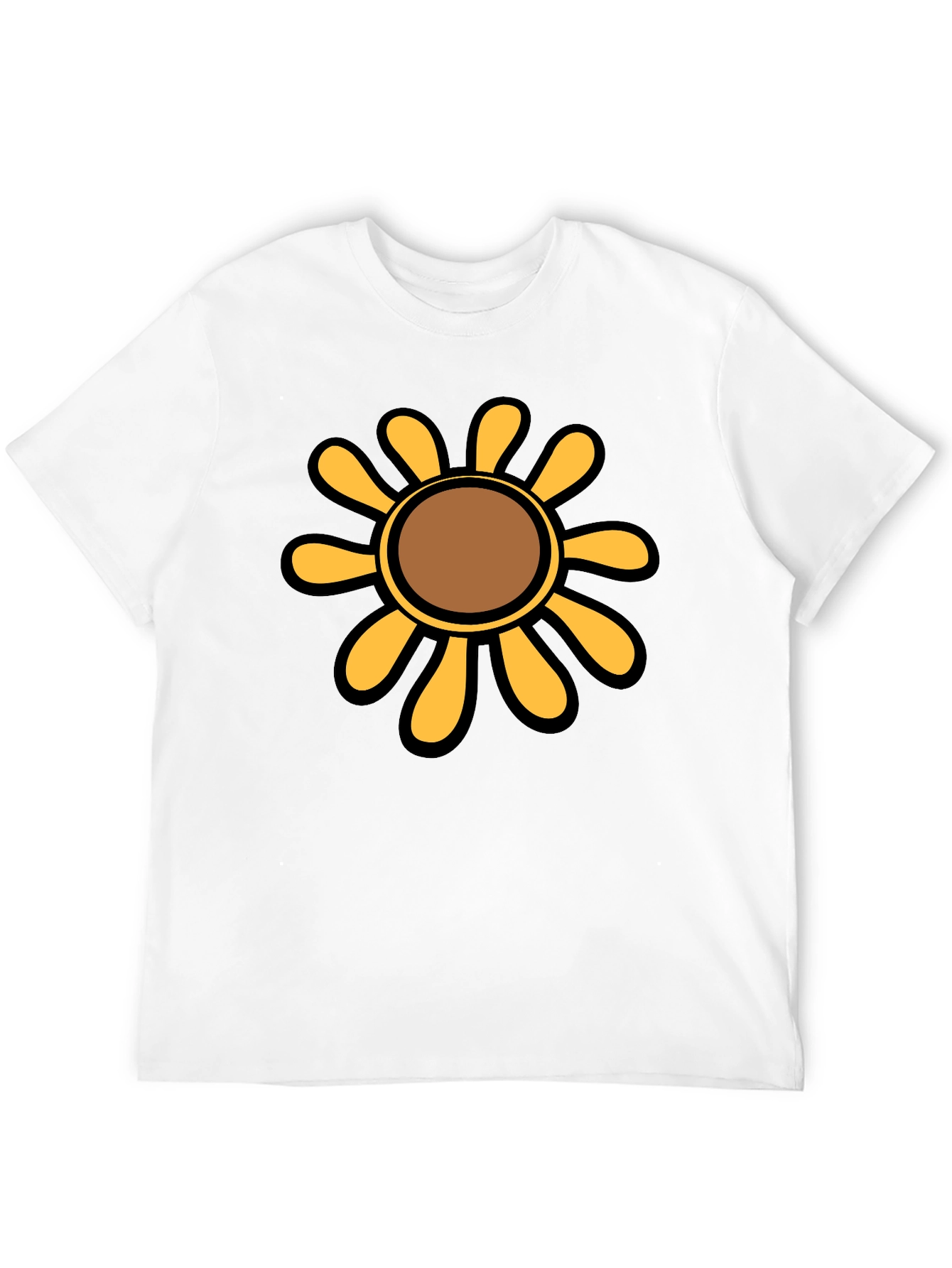 Retro Flower Graphic T-Shirt - Black