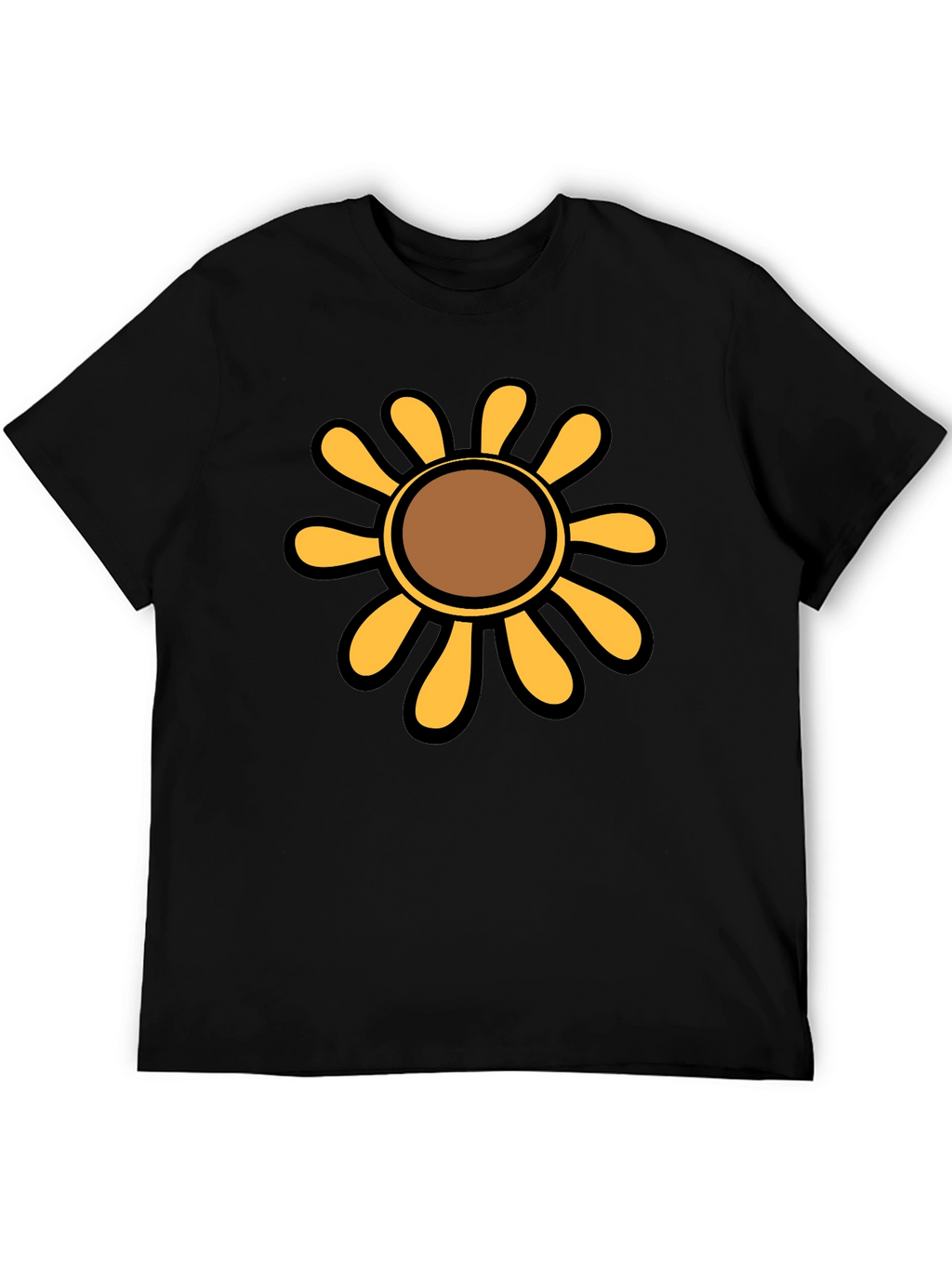 Retro Flower Graphic T-Shirt - Black