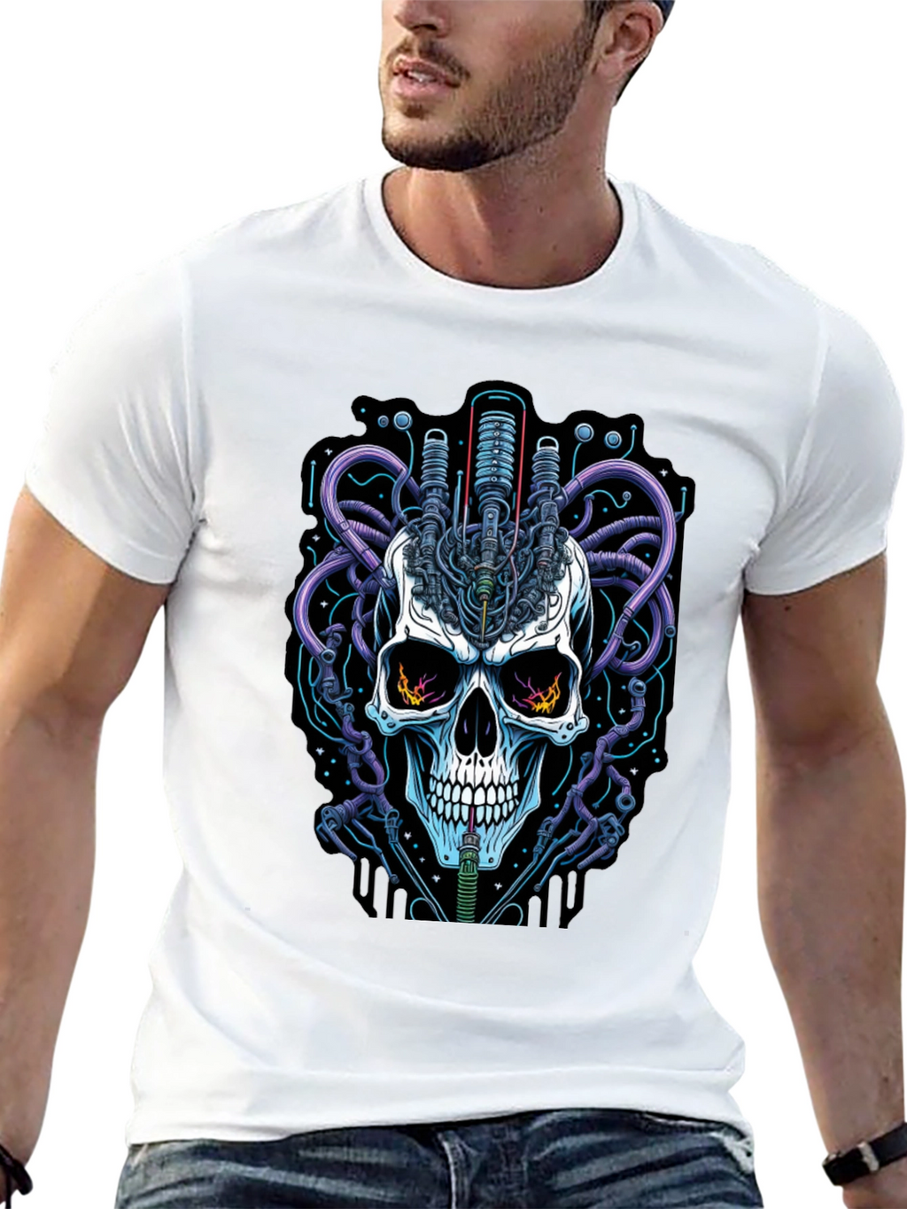 Cyberpunk Skull Graphic Tee