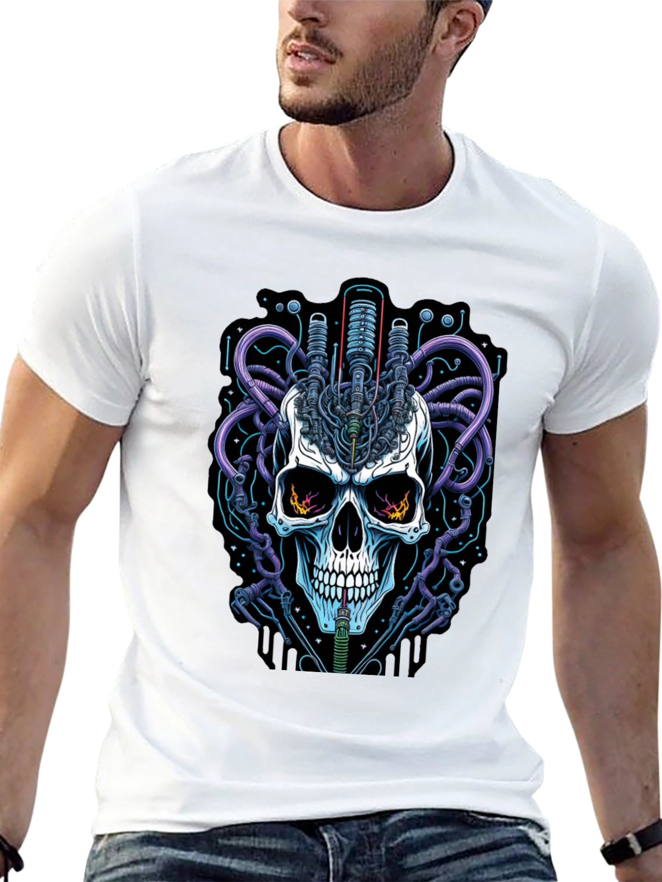 Cyberpunk Skull Graphic Tee