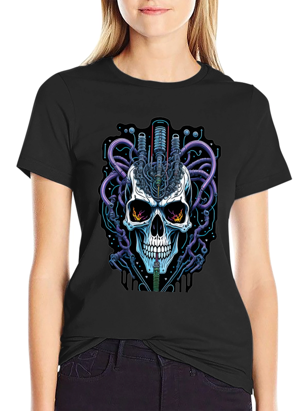 Cyberpunk Skull Graphic Tee
