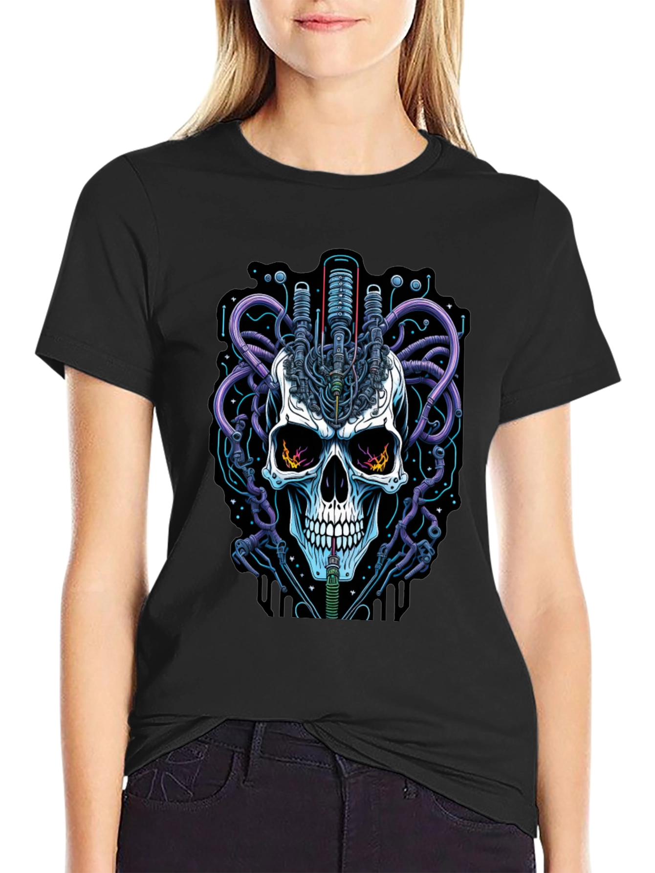 Cyberpunk Skull Graphic Tee