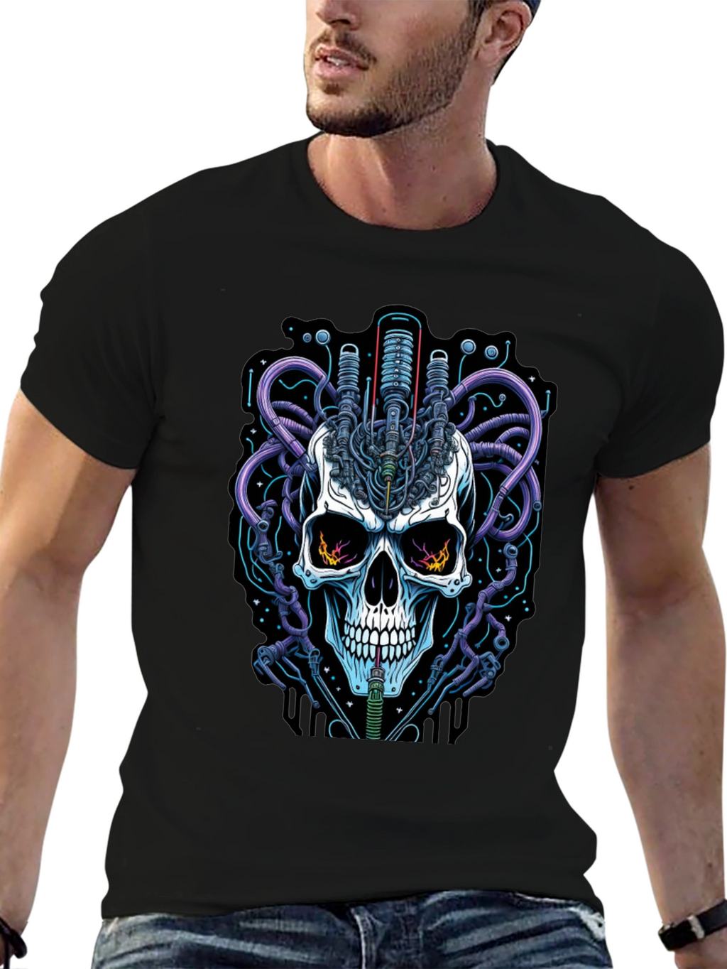Cyberpunk Skull Graphic Tee