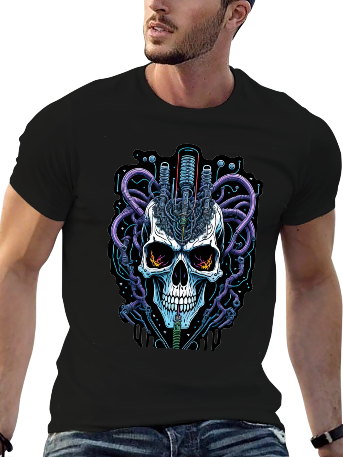Cyberpunk Skull Graphic Tee