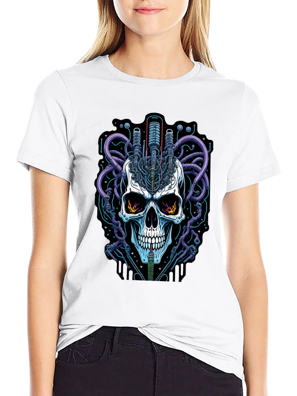 Cyberpunk Skull Graphic Tee