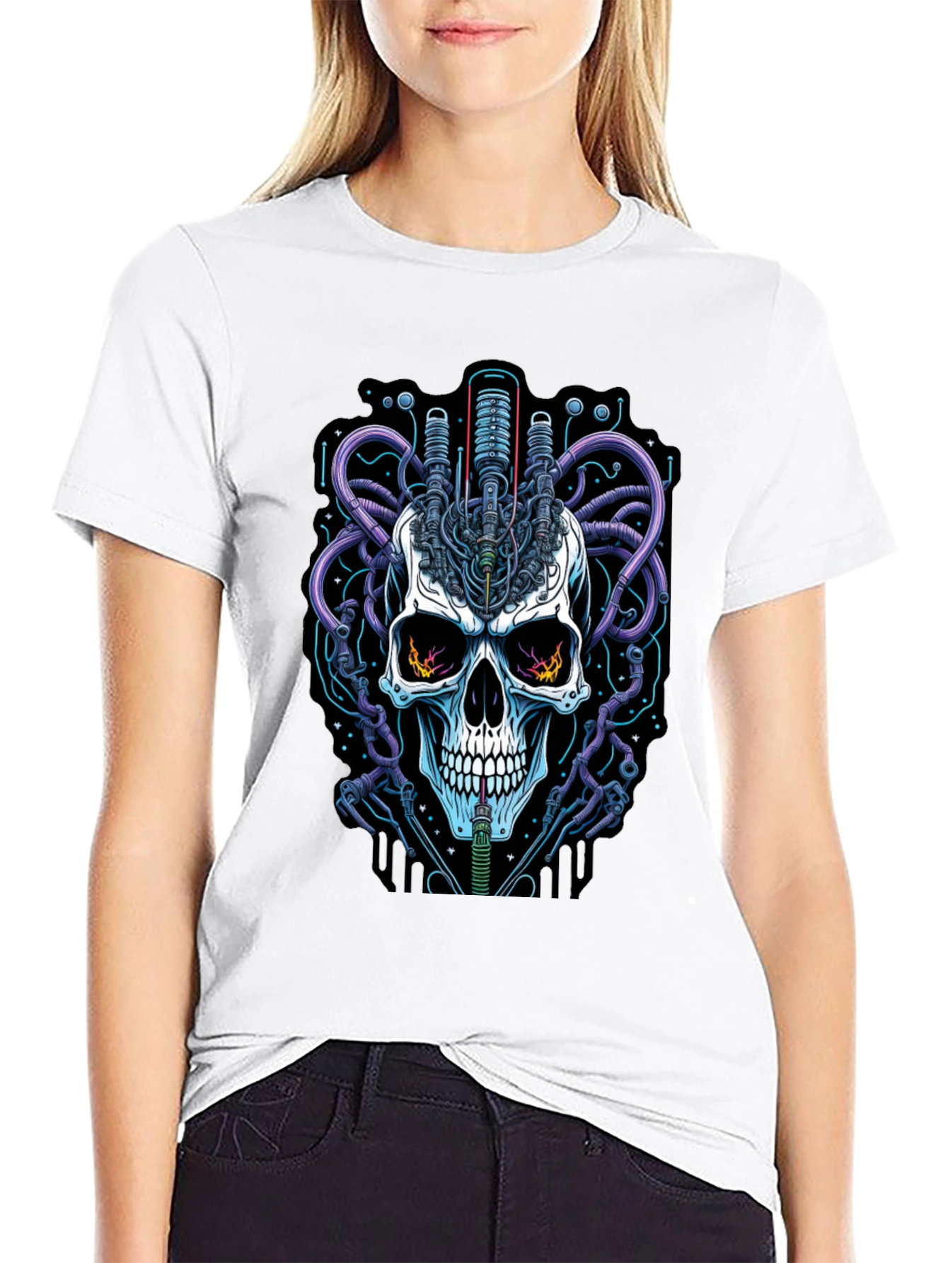 Cyberpunk Skull Graphic Tee