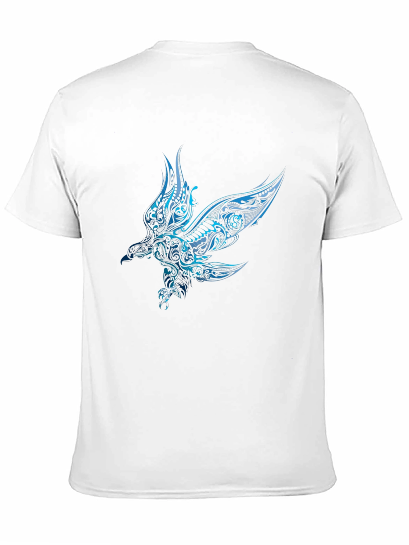 Mens Black T-shirt with Blue Eagle Design