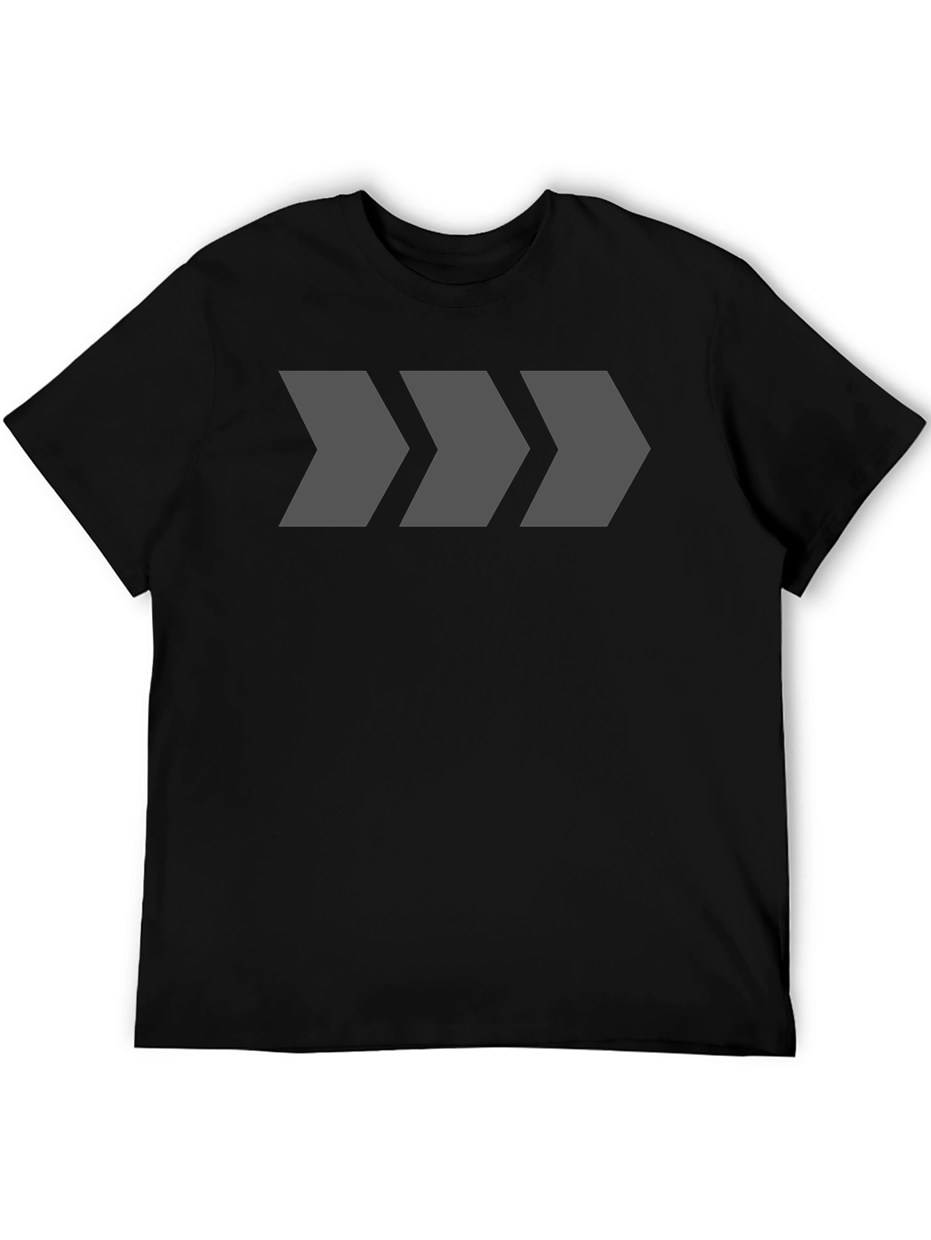 Mens Black T-Shirt with Geometric Arrow Design