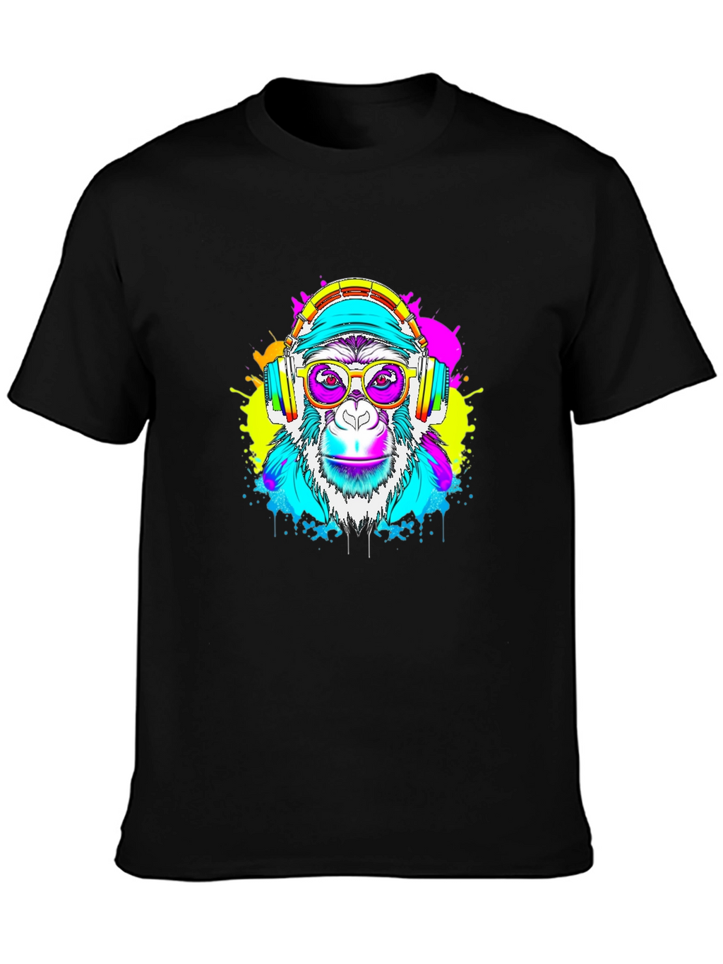 Monkey DJ Graphic Tee - Black T-Shirt