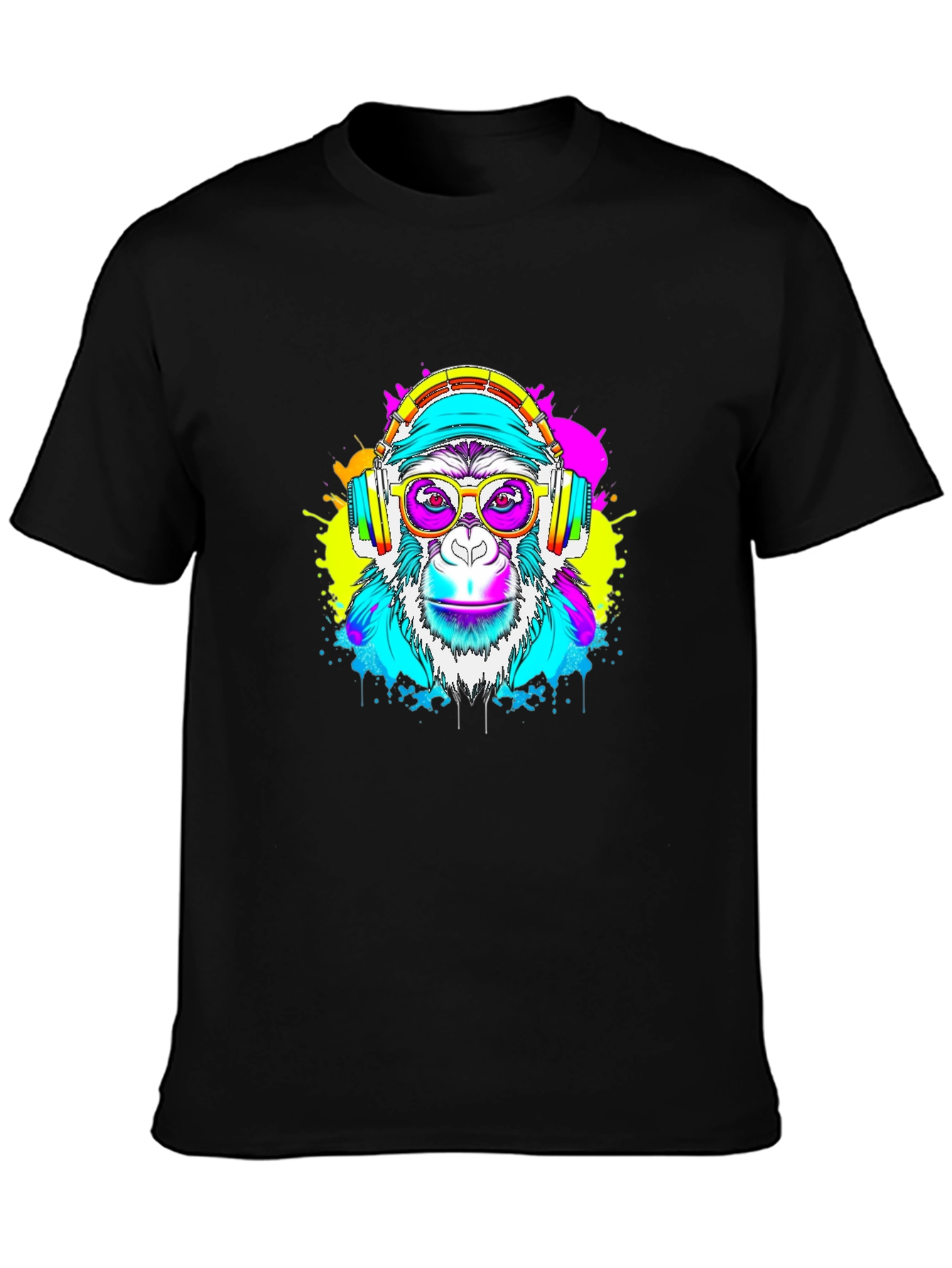 Monkey DJ Graphic Tee - Black T-Shirt