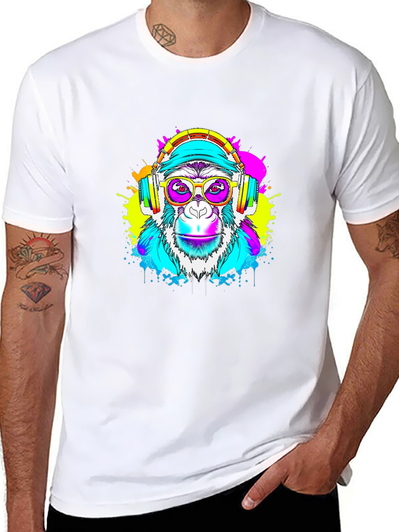 Monkey DJ Graphic Tee - Black T-Shirt