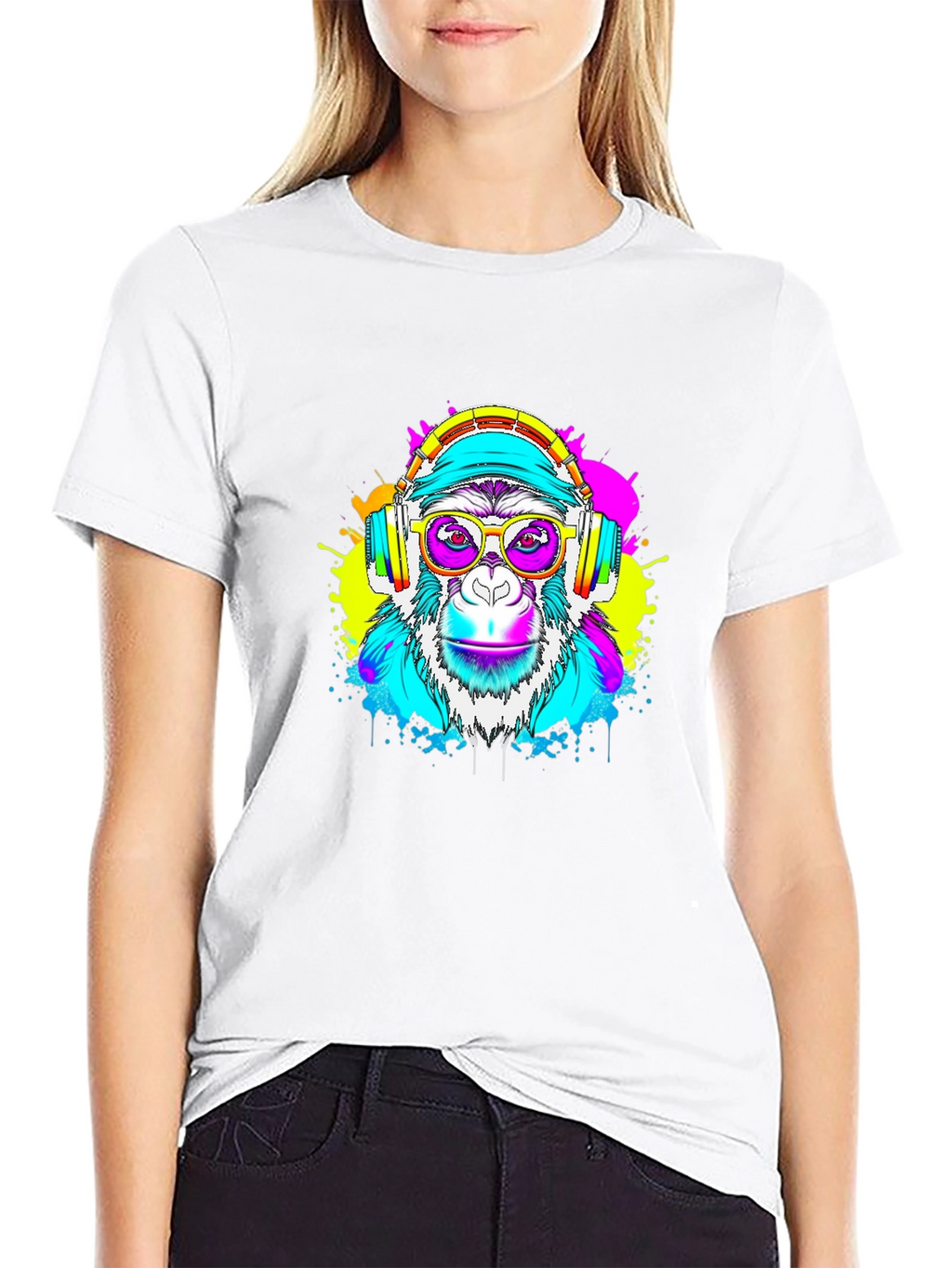 Monkey DJ Graphic Tee - Black T-Shirt