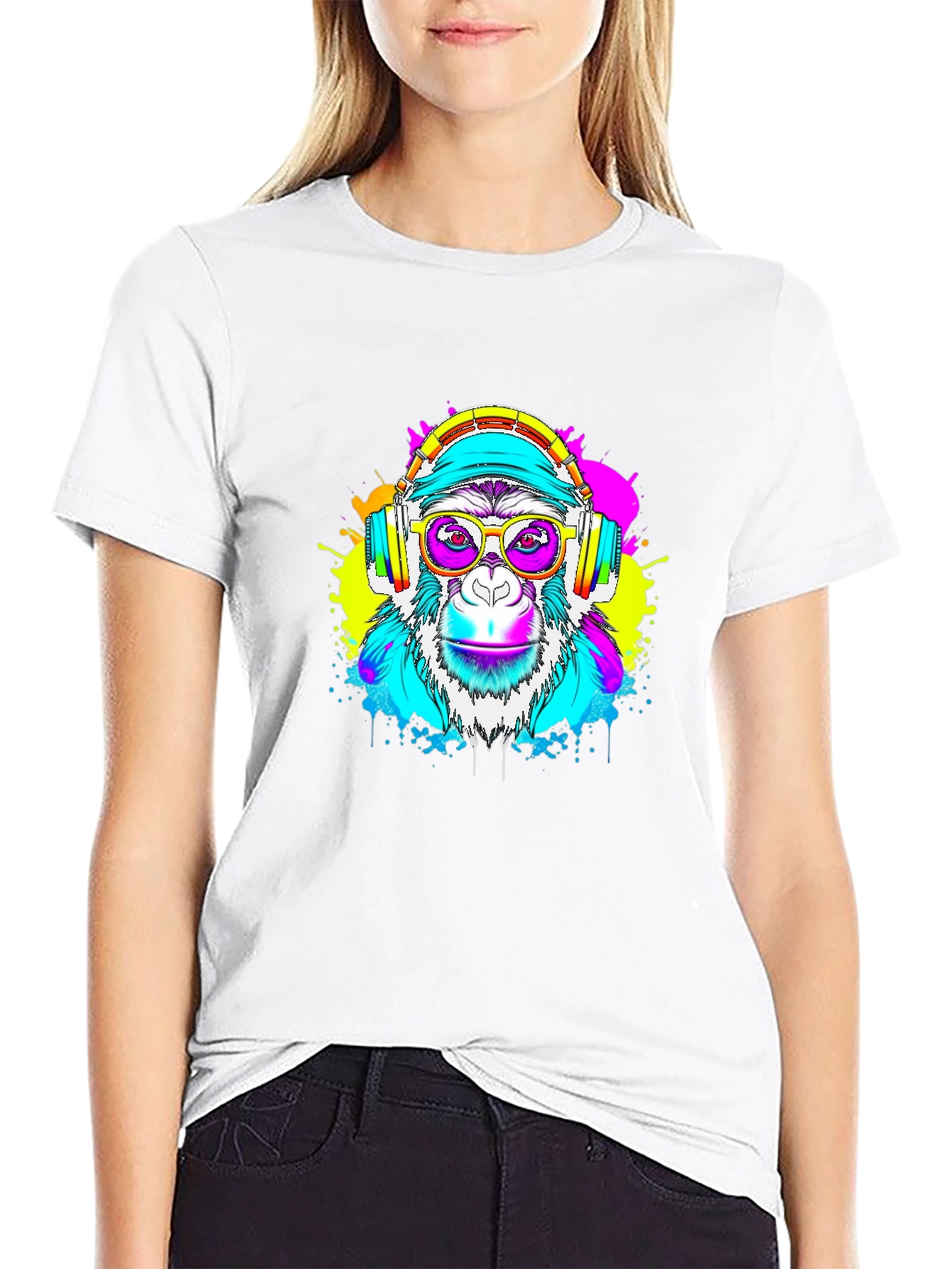 Monkey DJ Graphic Tee - Black T-Shirt