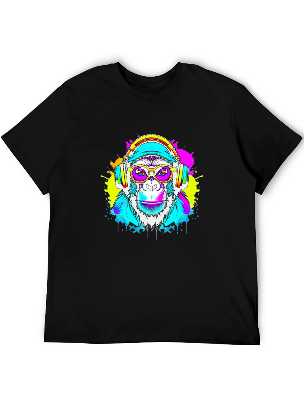 Monkey DJ Graphic Tee - Black T-Shirt