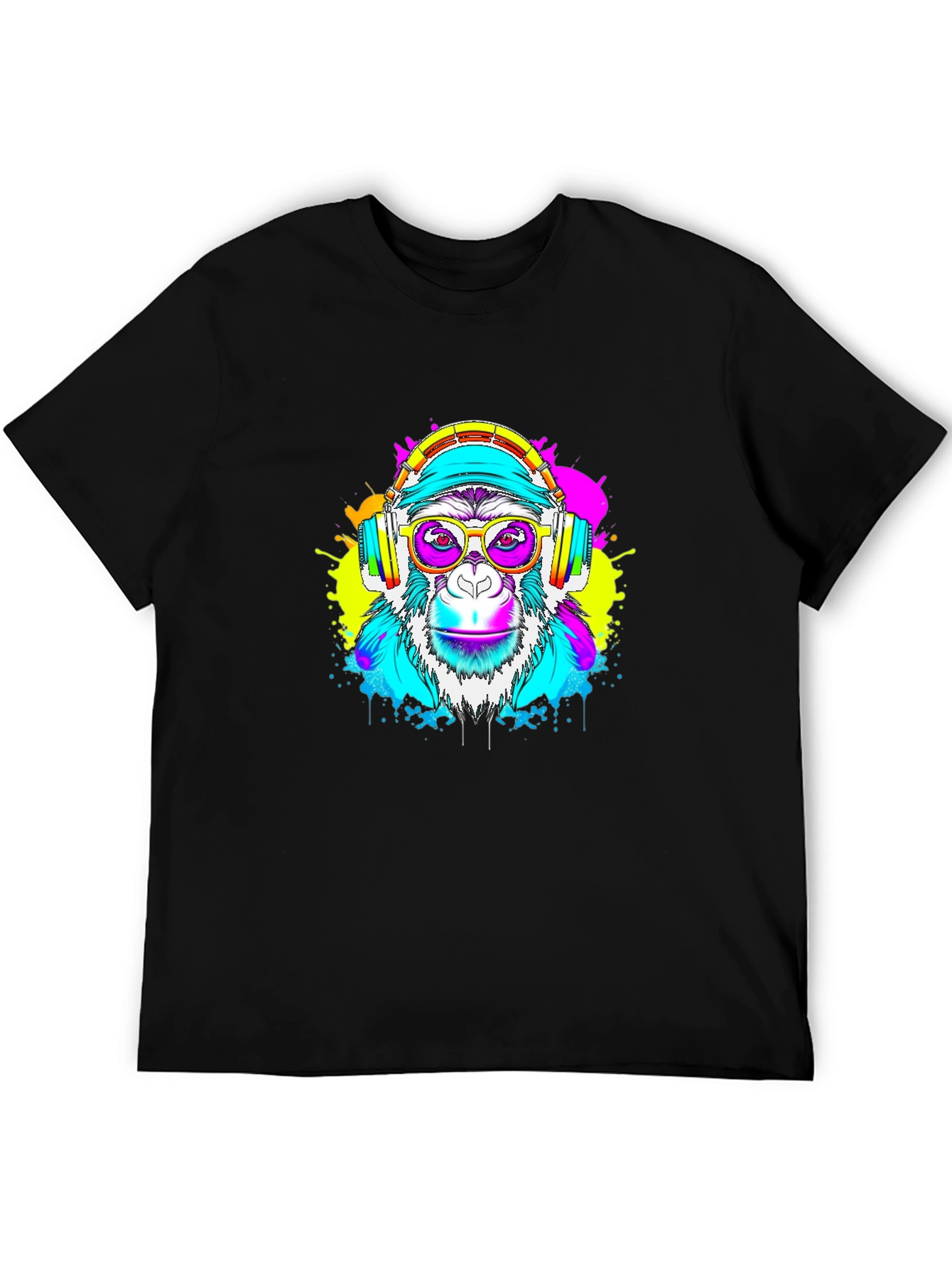 Monkey DJ Graphic Tee - Black T-Shirt