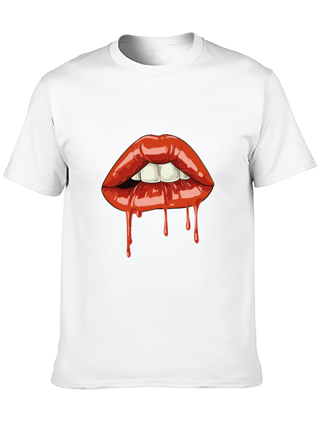 Dripping Lips Graphic Tee - Bold Black T-Shirt