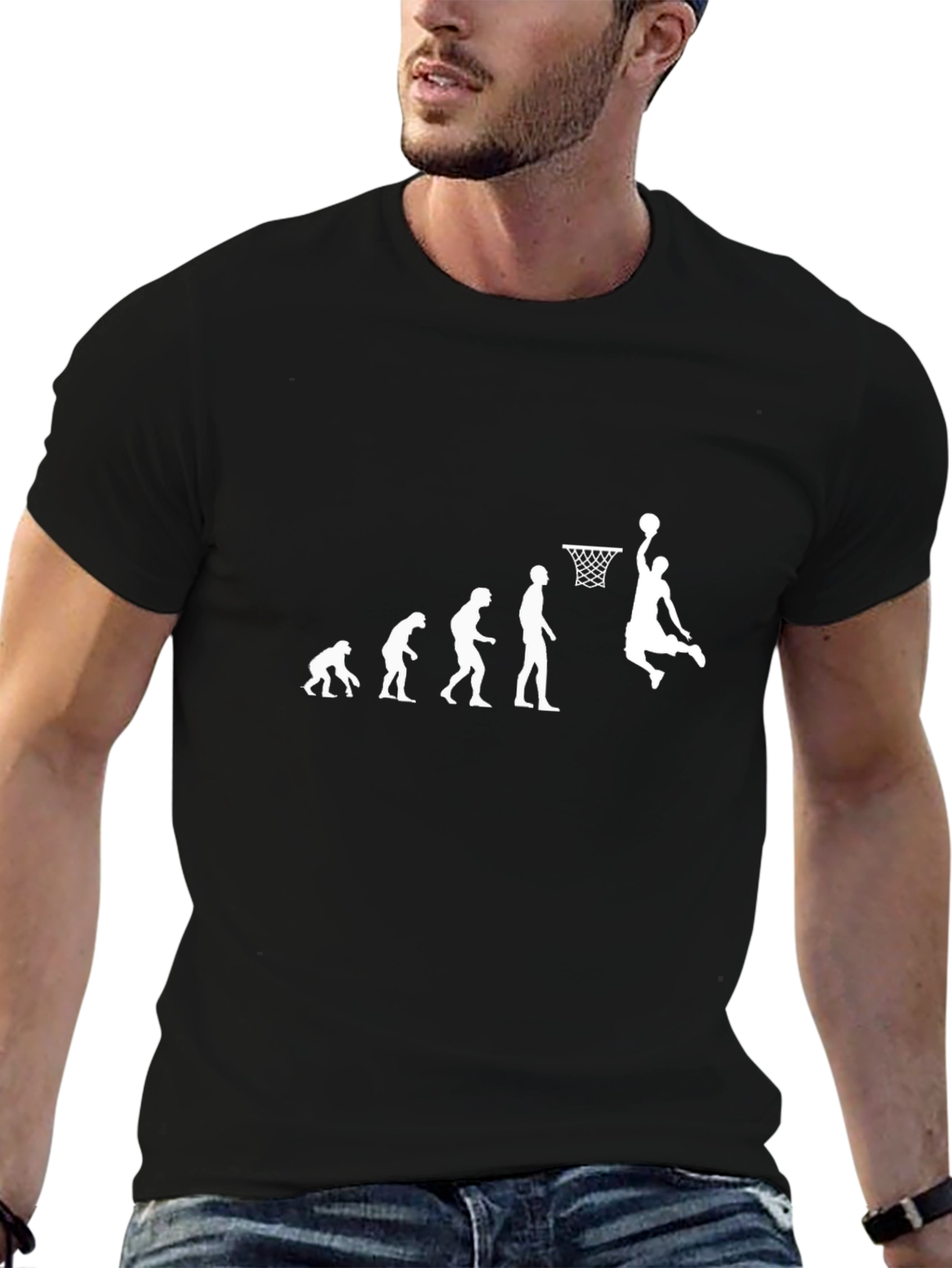 Evolution of Basketball Black T-Shirt
