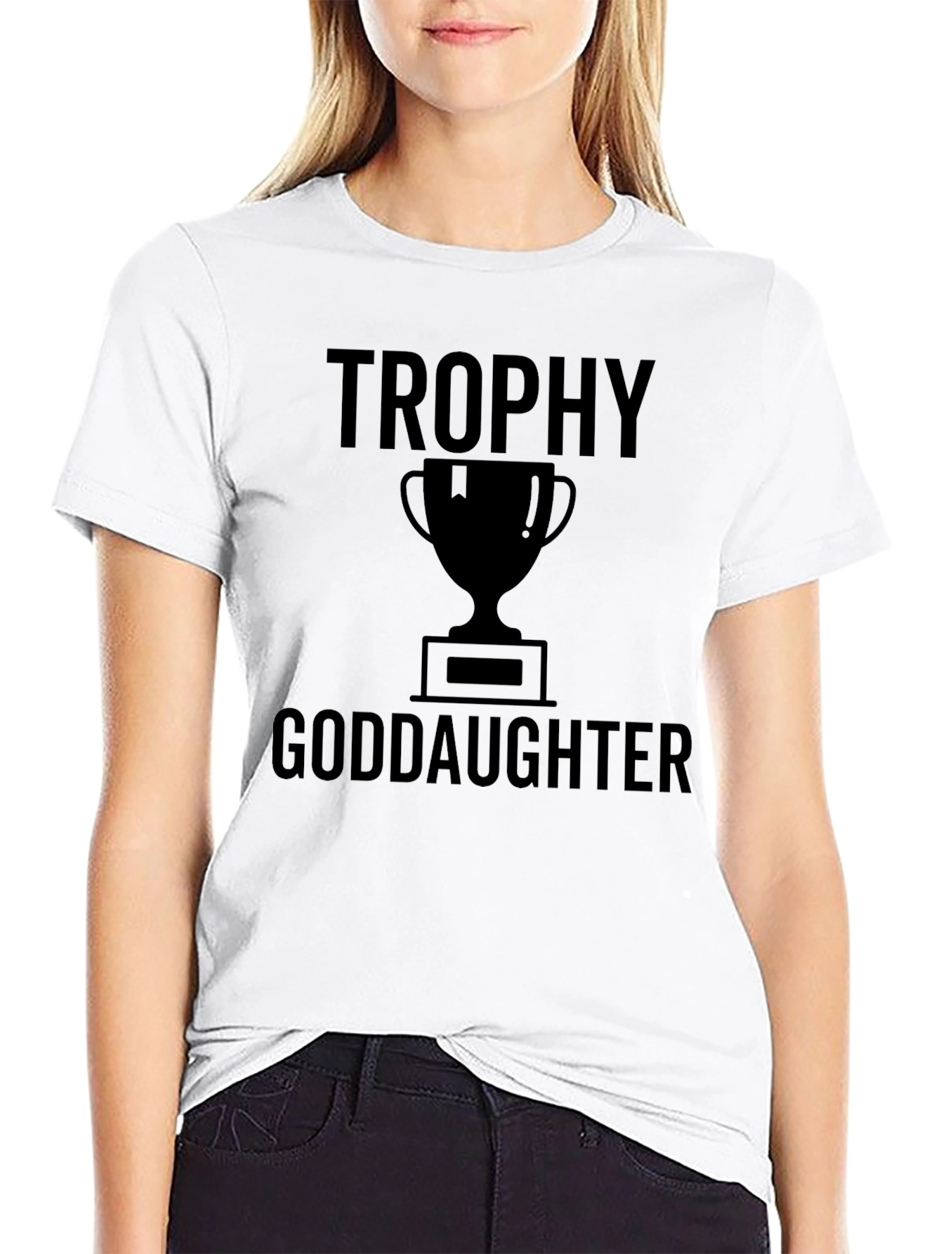 Trophy Goddaughter Black Graphic T-Shirt