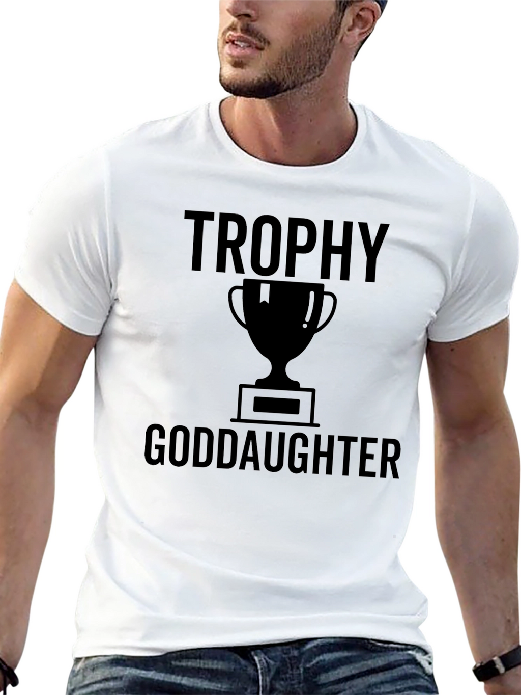 Trophy Goddaughter Black Graphic T-Shirt