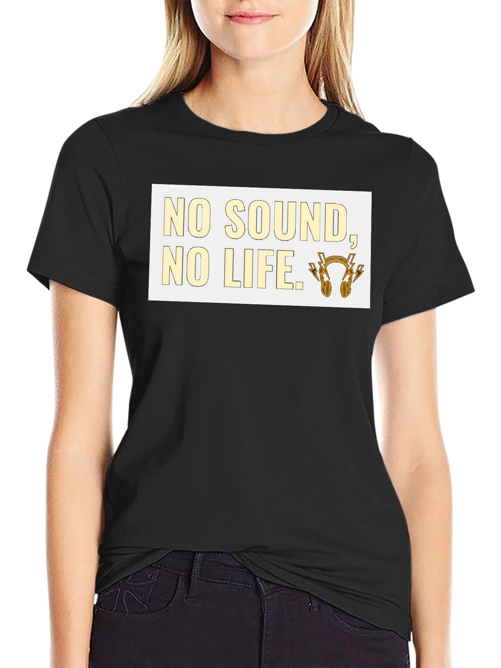 No Sound No Life Graphic Tee - Black