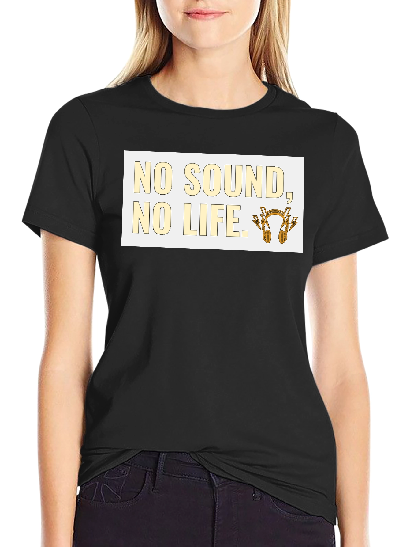 No Sound No Life Graphic Tee - Black