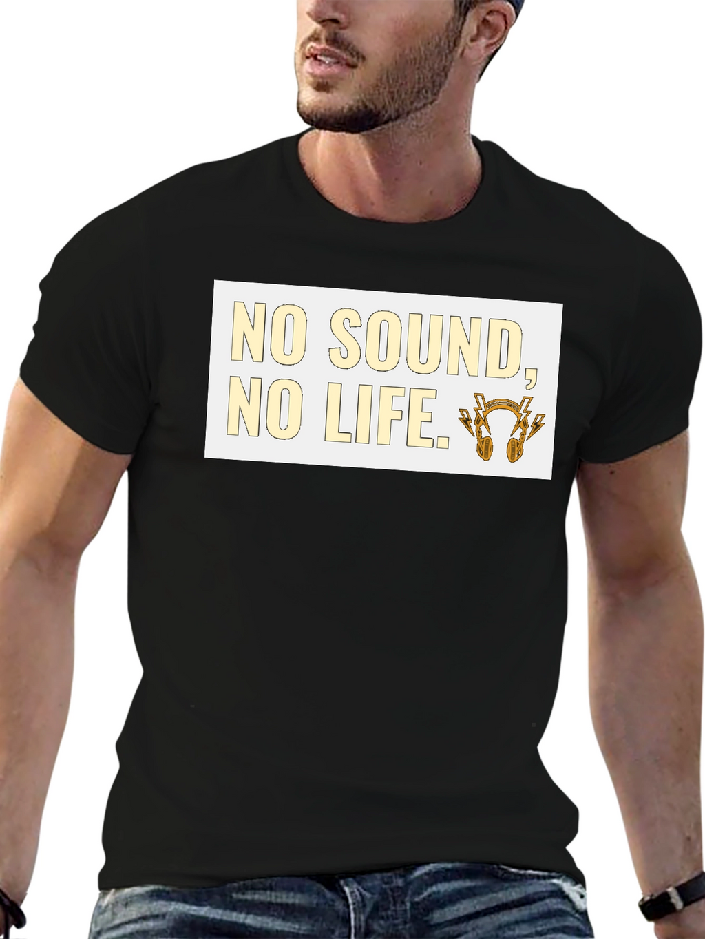 No Sound No Life Graphic Tee - Black