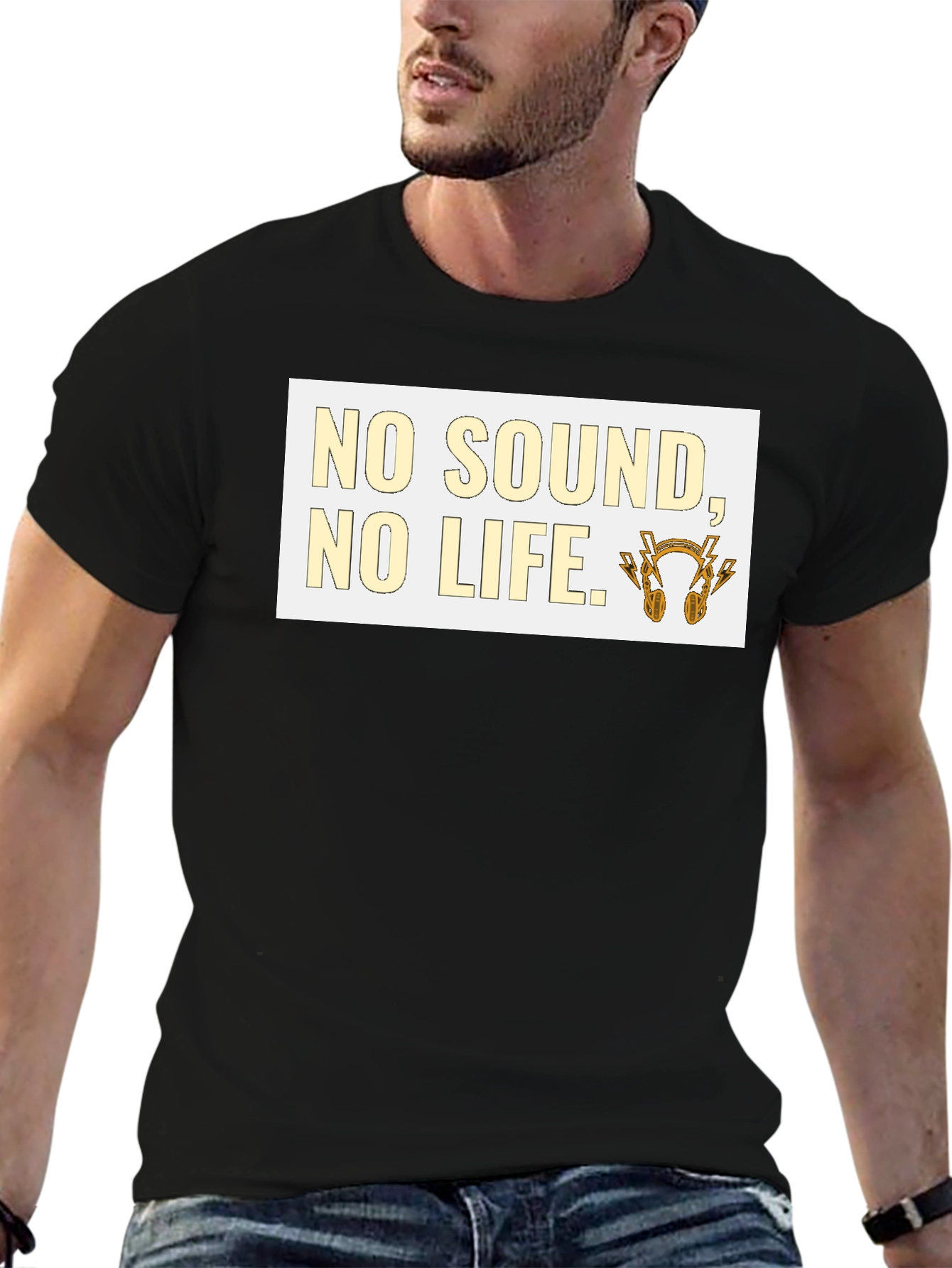 No Sound No Life Graphic Tee - Black
