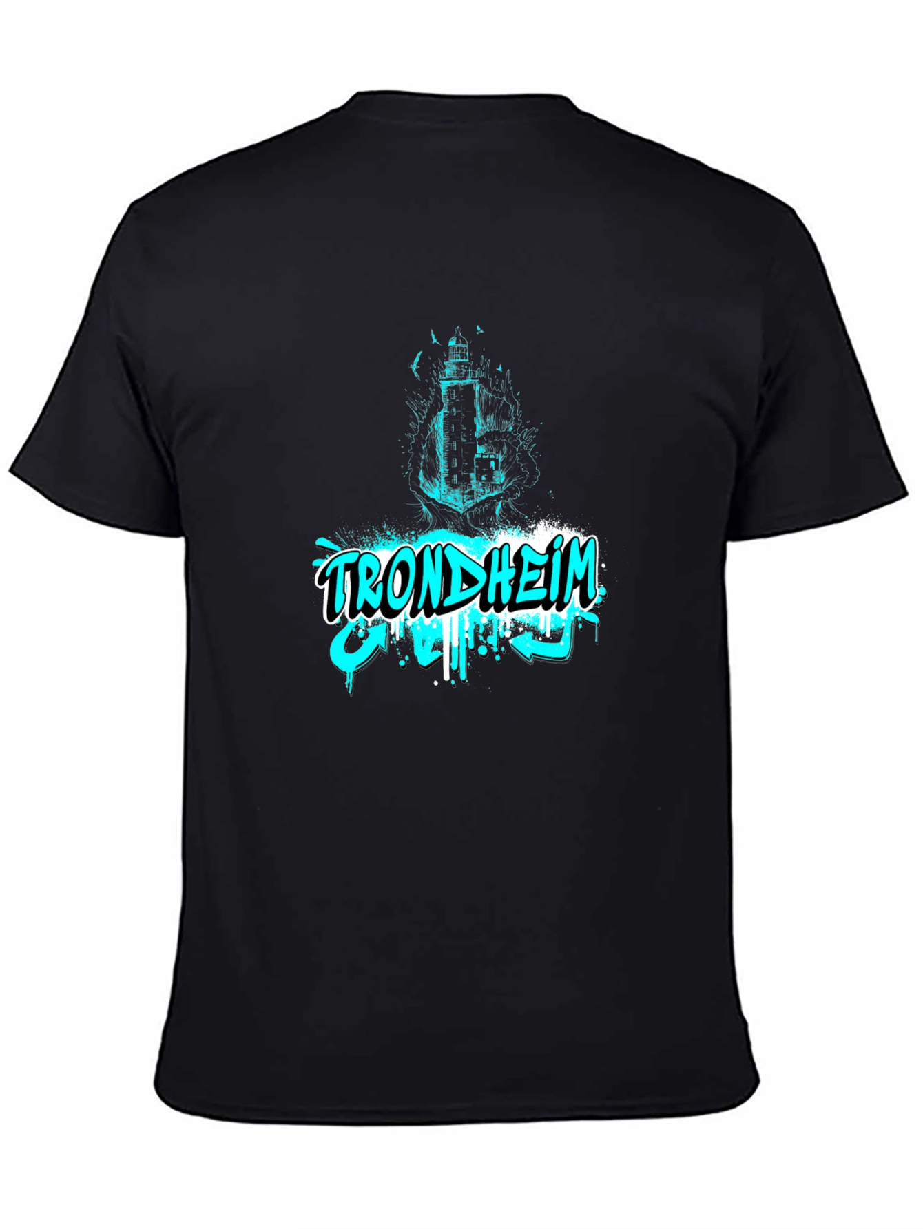 Trondheim Graphic Print Mens Black T-Shirt