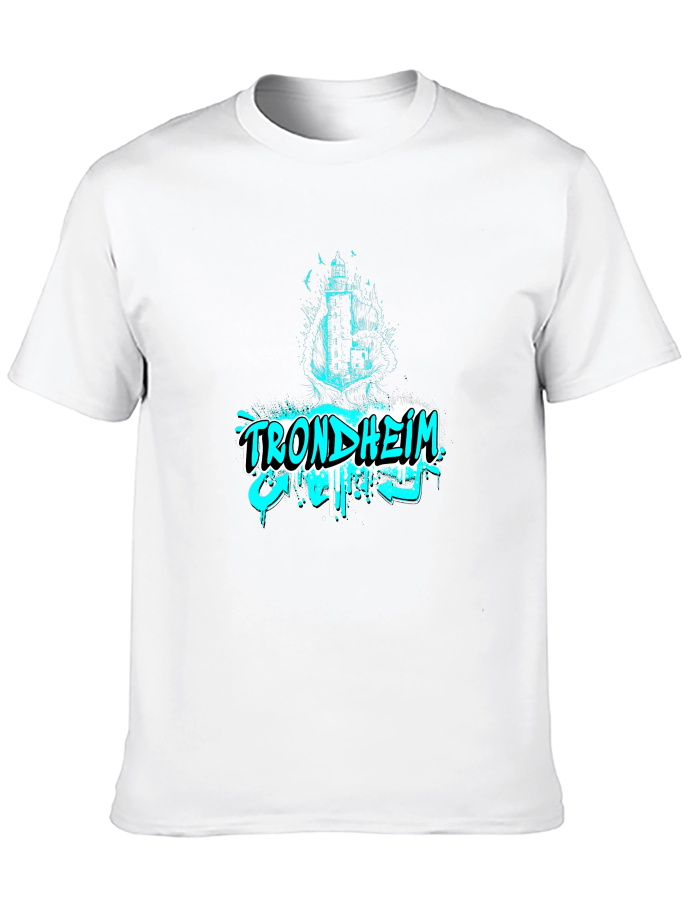 Trondheim Graphic Print Mens Black T-Shirt
