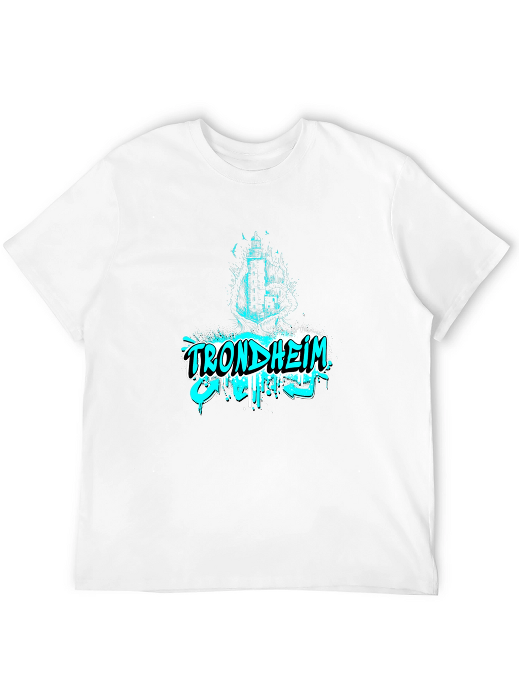 Trondheim Graphic Print Mens Black T-Shirt