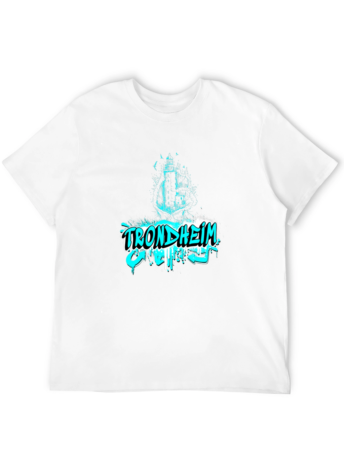 Trondheim Graphic Print Mens Black T-Shirt