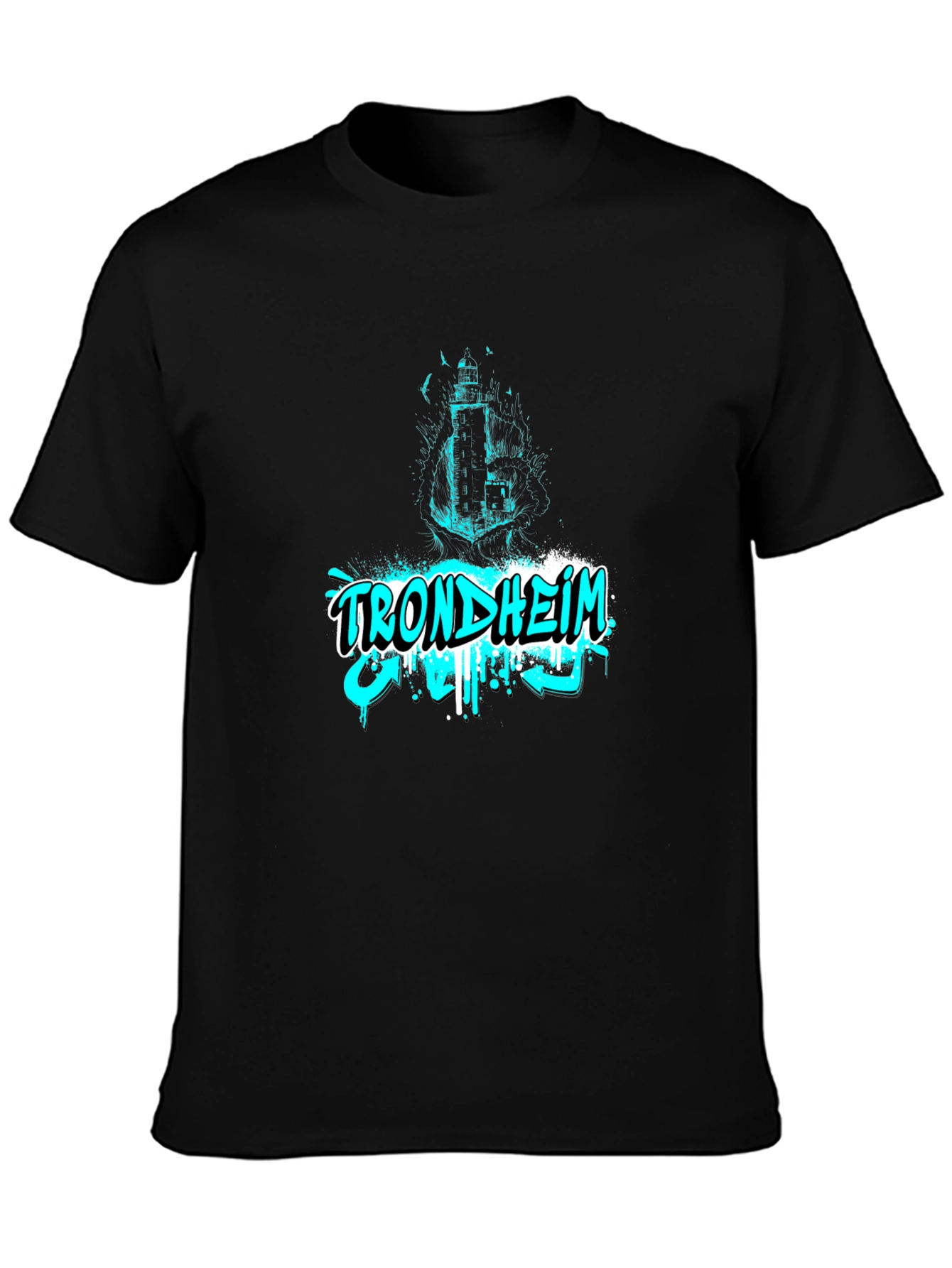 Trondheim Graphic Print Mens Black T-Shirt