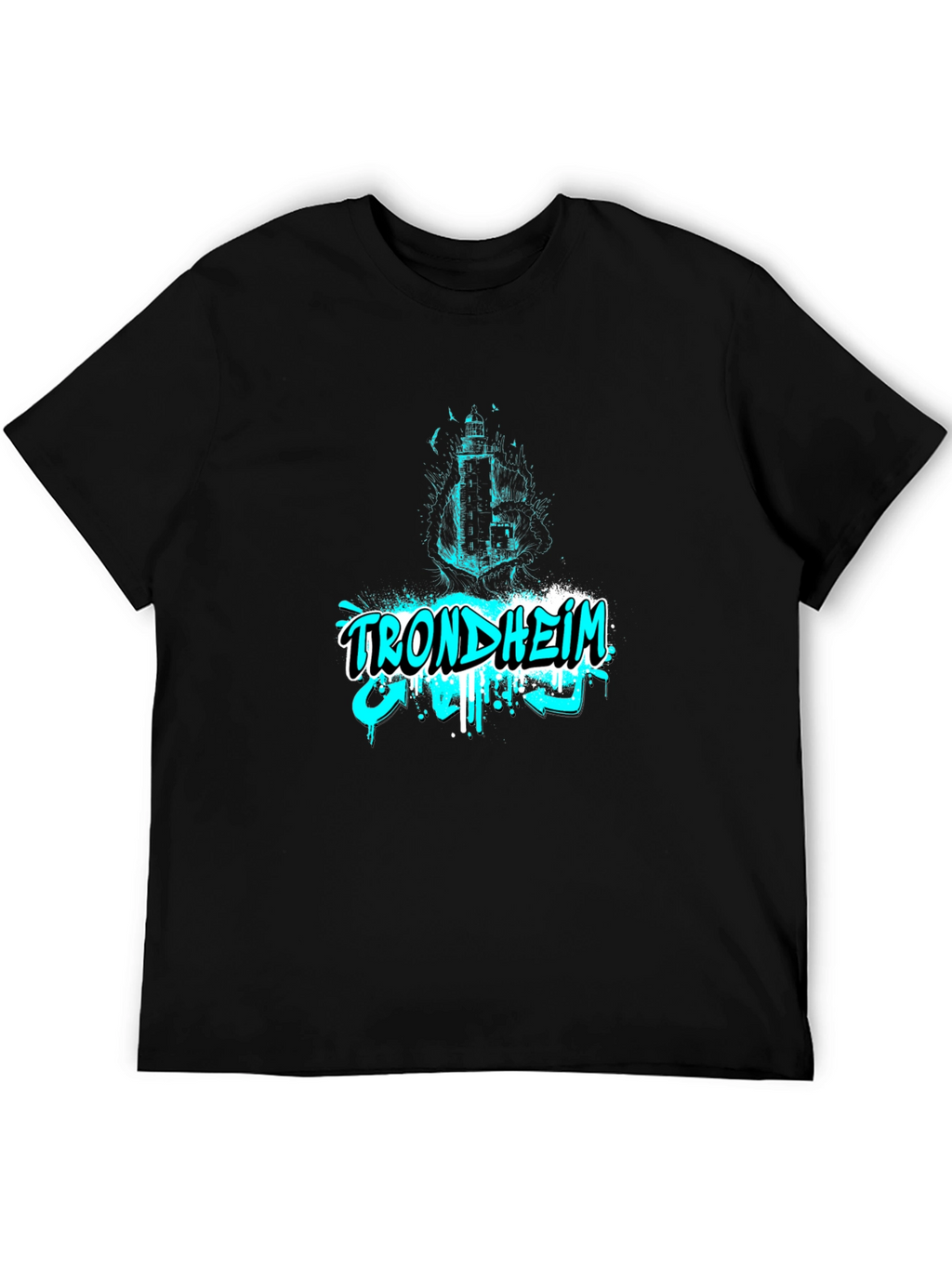 Trondheim Graphic Print Mens Black T-Shirt