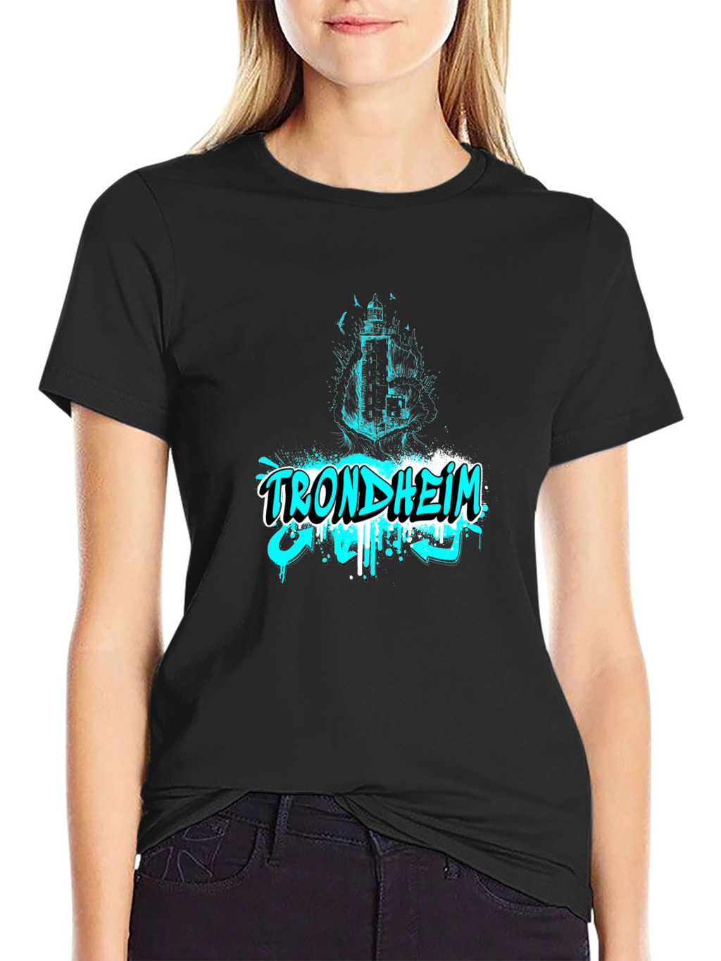 Trondheim Graphic Print Mens Black T-Shirt