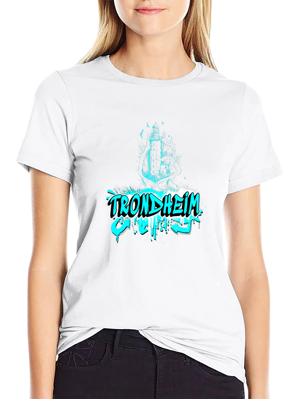 Trondheim Graphic Print Mens Black T-Shirt