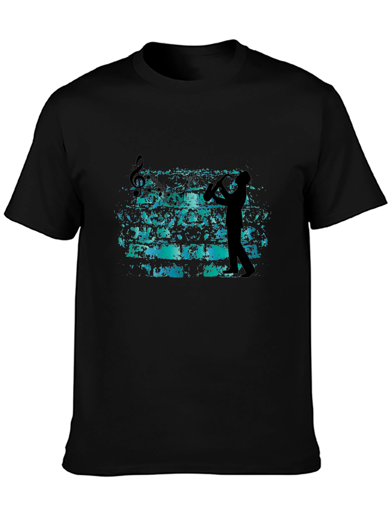Musician Silhouette T-Shirt - Black Casual Tee