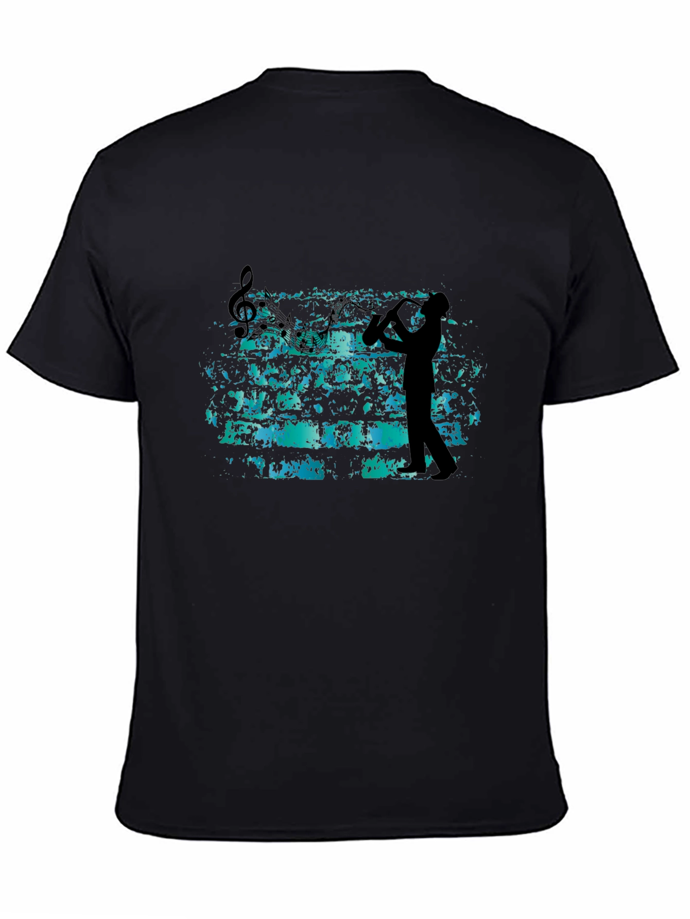 Musician Silhouette T-Shirt - Black Casual Tee