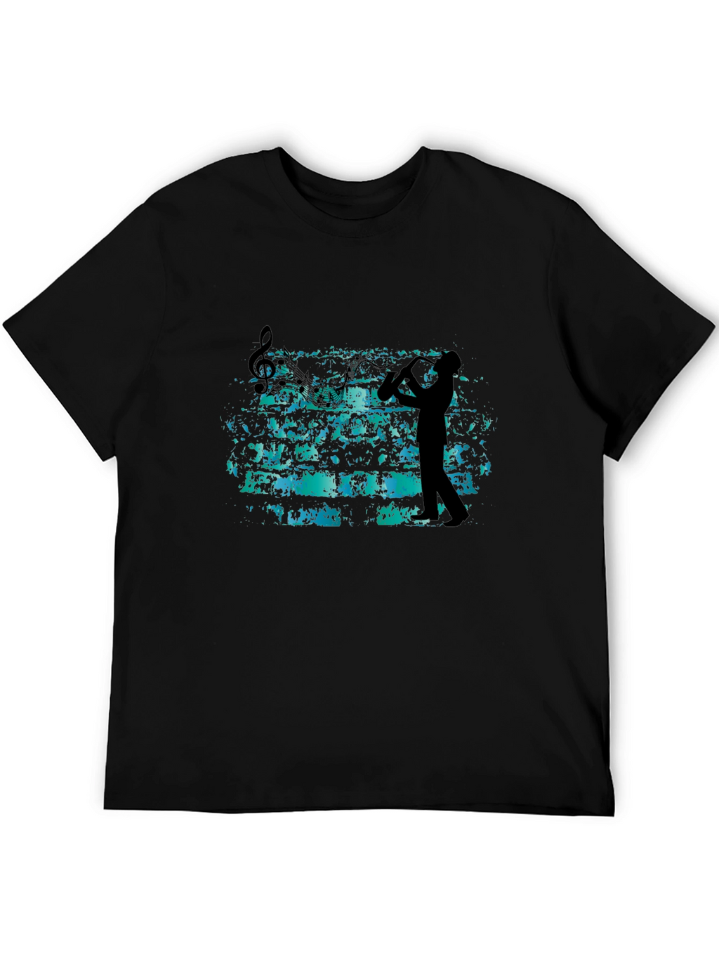 Musician Silhouette T-Shirt - Black Casual Tee