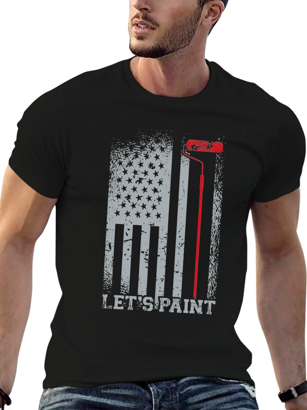 Lets Paint American Flag Graphic T-Shirt