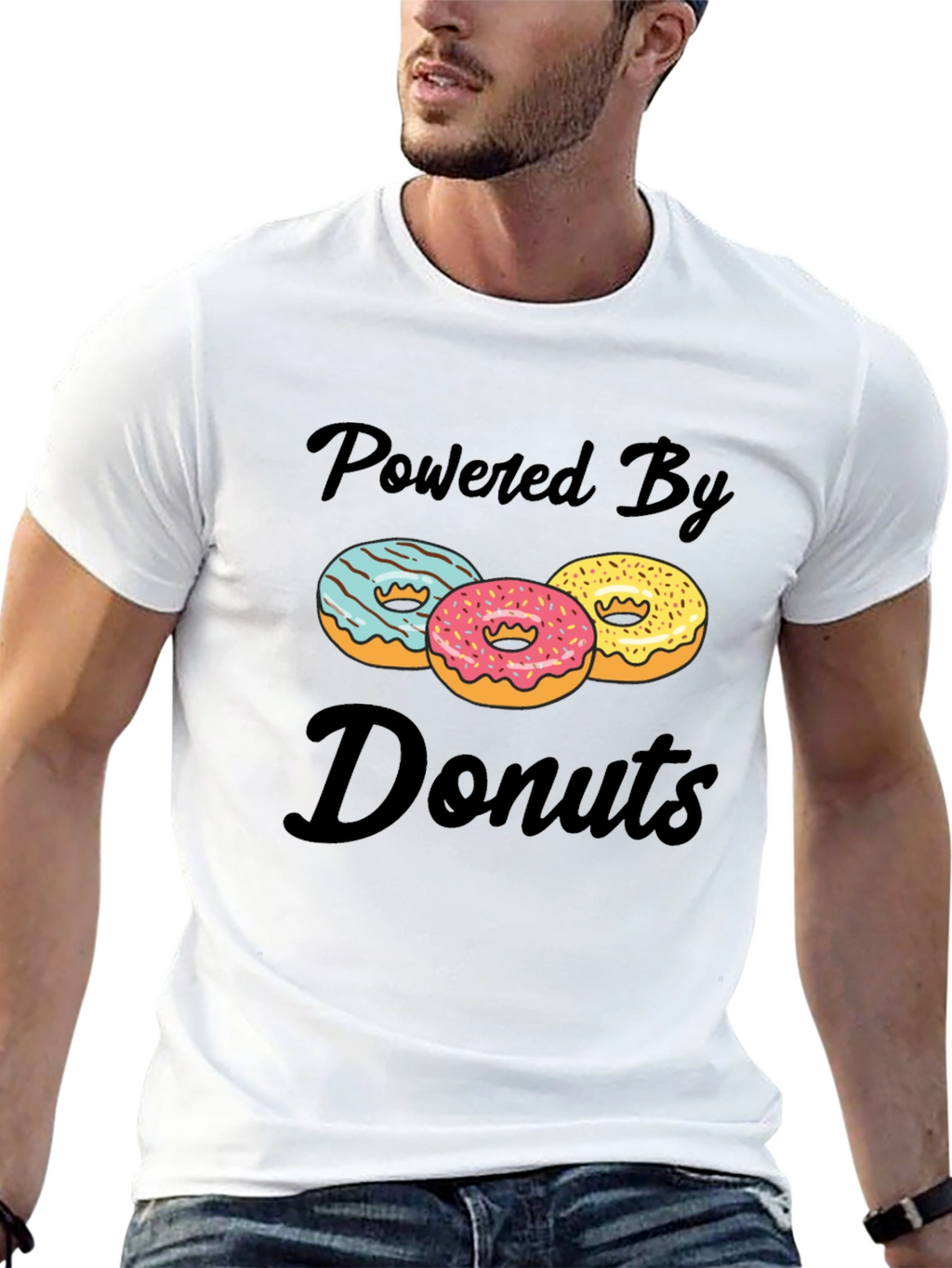 Powered By Donuts Graphic T-Shirt