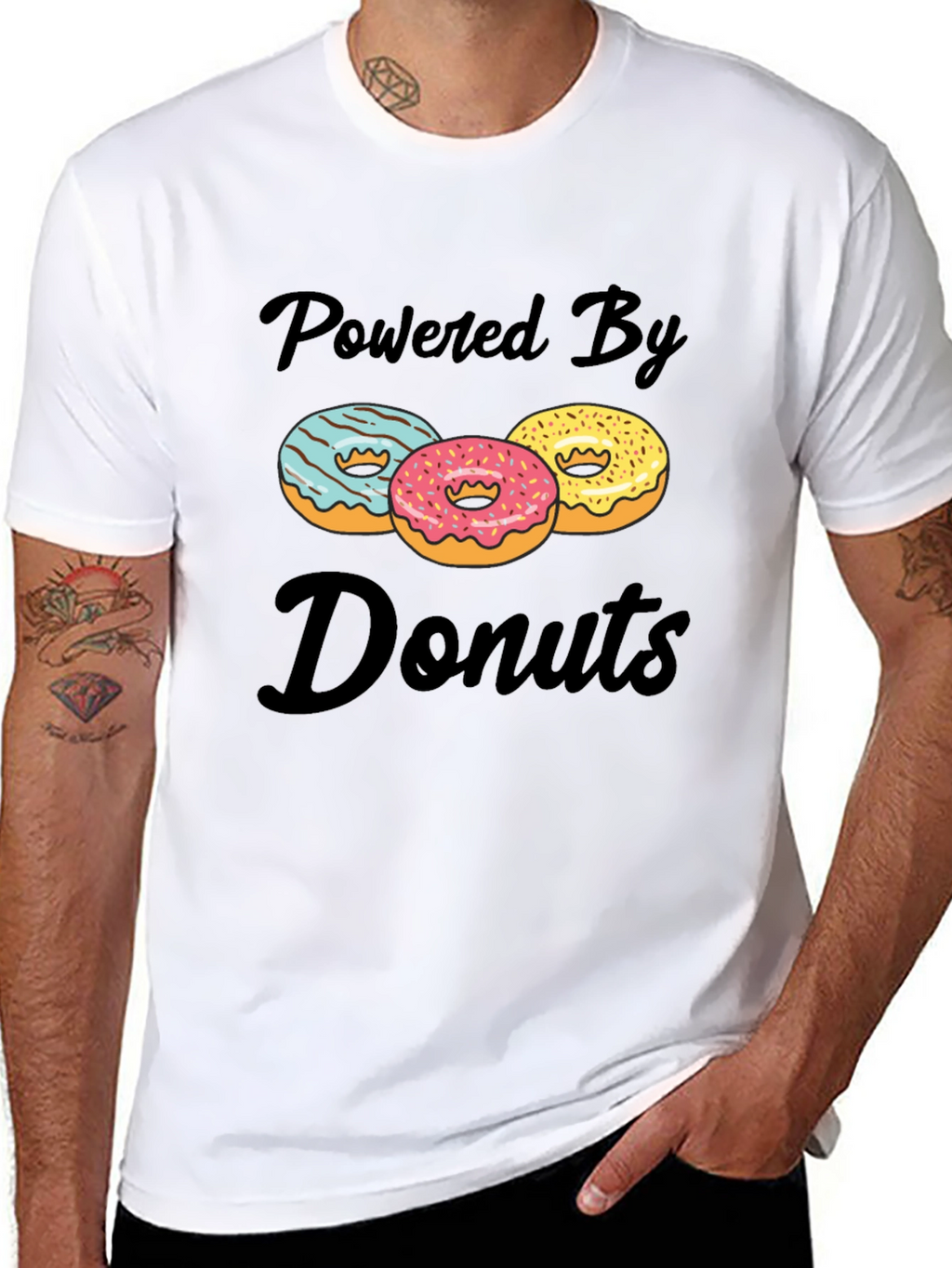 Powered By Donuts Graphic T-Shirt