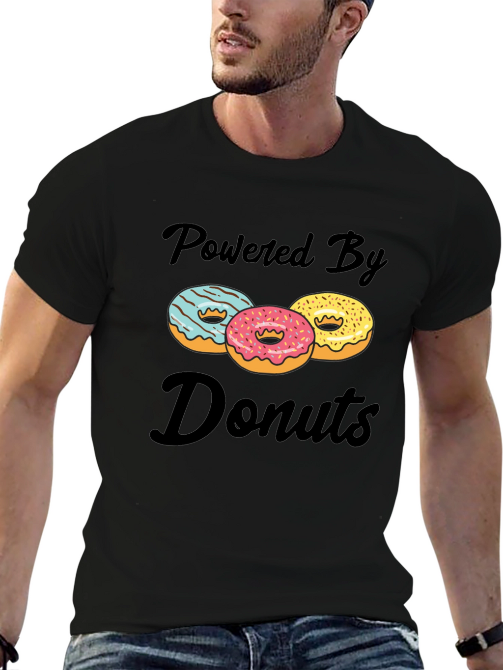 Powered By Donuts Graphic T-Shirt
