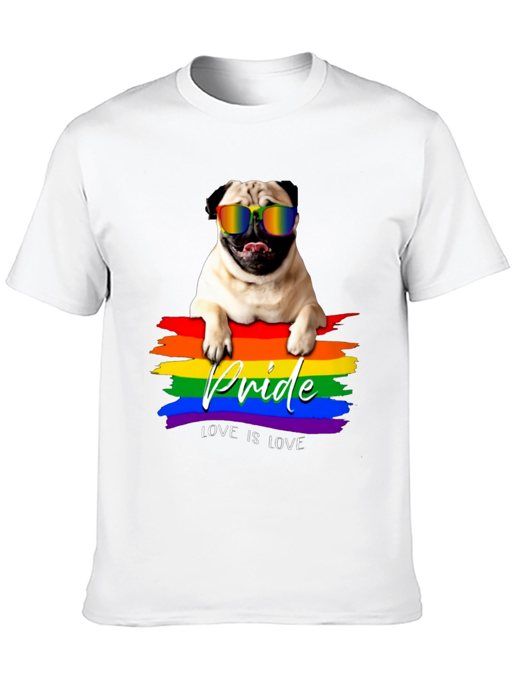 Pug Pride T-Shirt - Love is Love