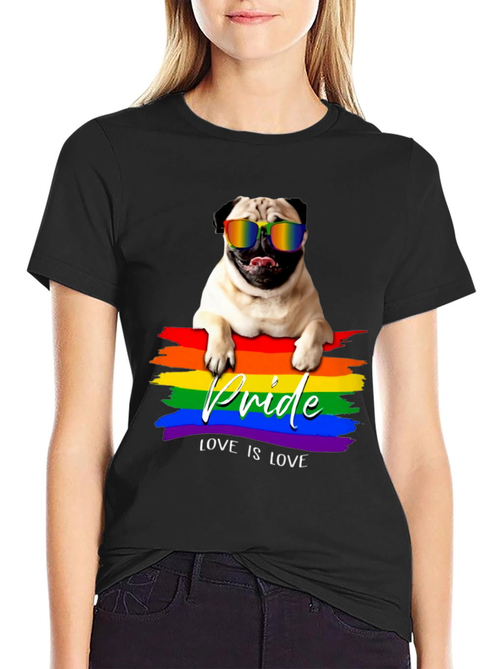 Pug Pride T-Shirt - Love is Love