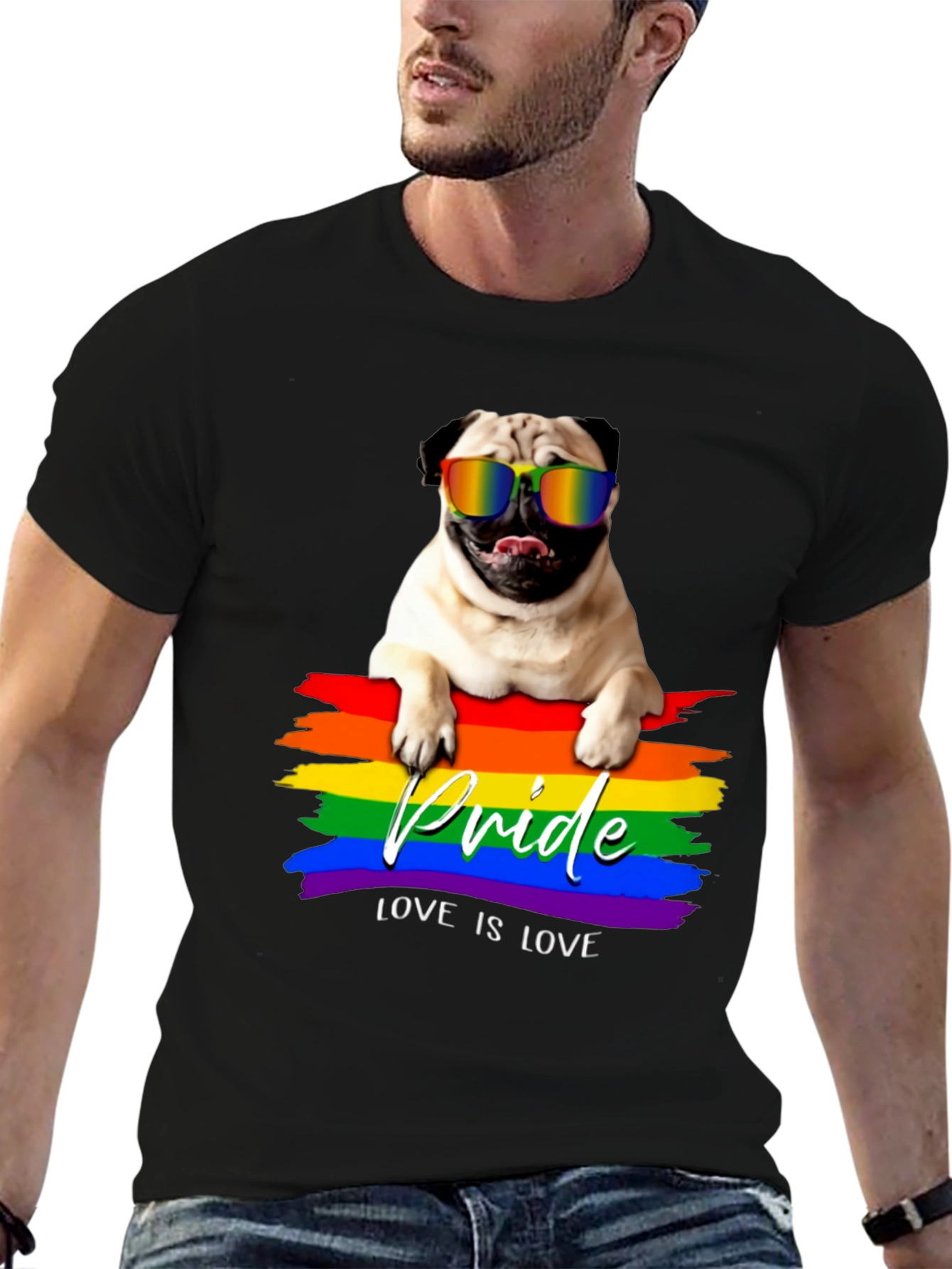 Pug Pride T-Shirt - Love is Love