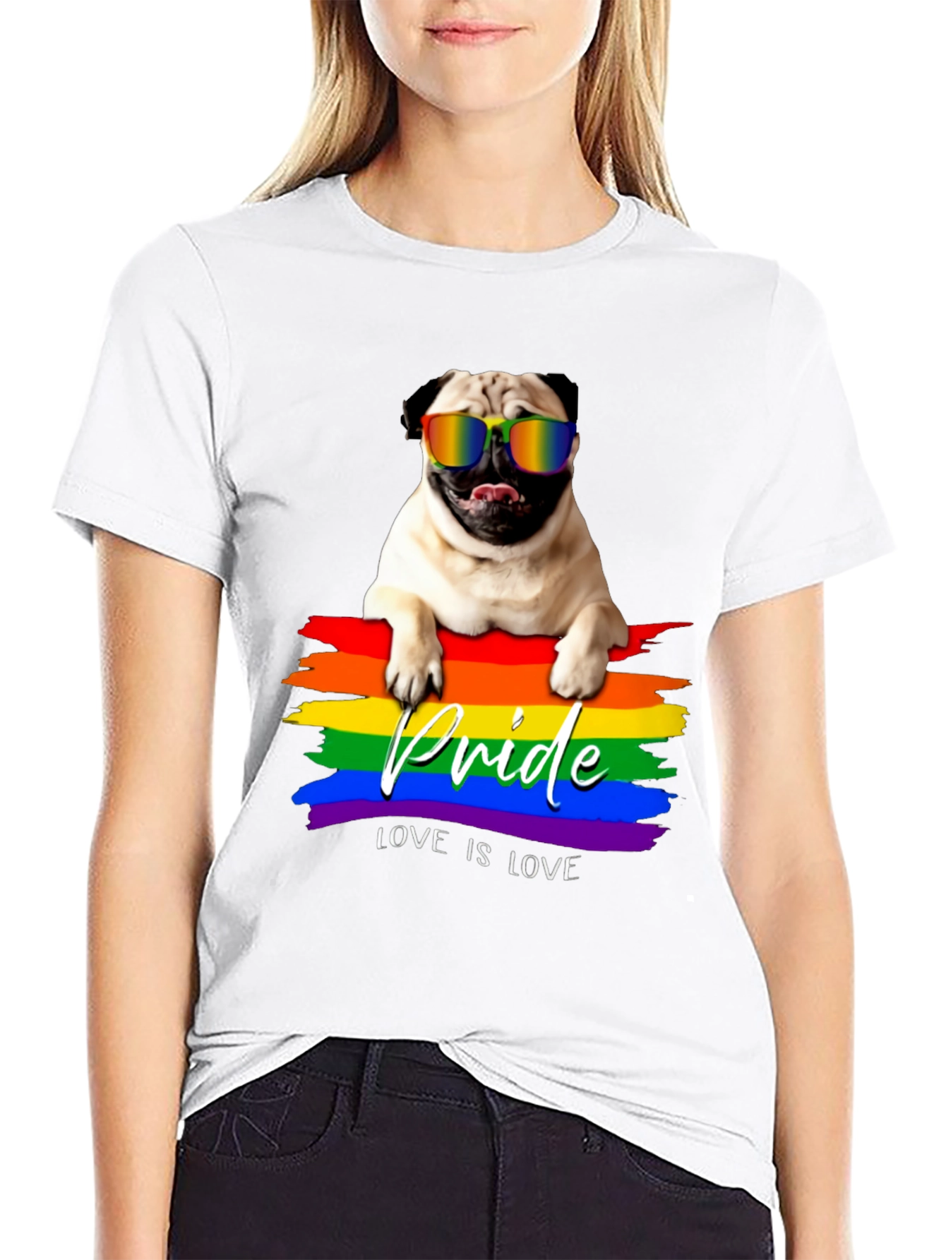 Pug Pride T-Shirt - Love is Love